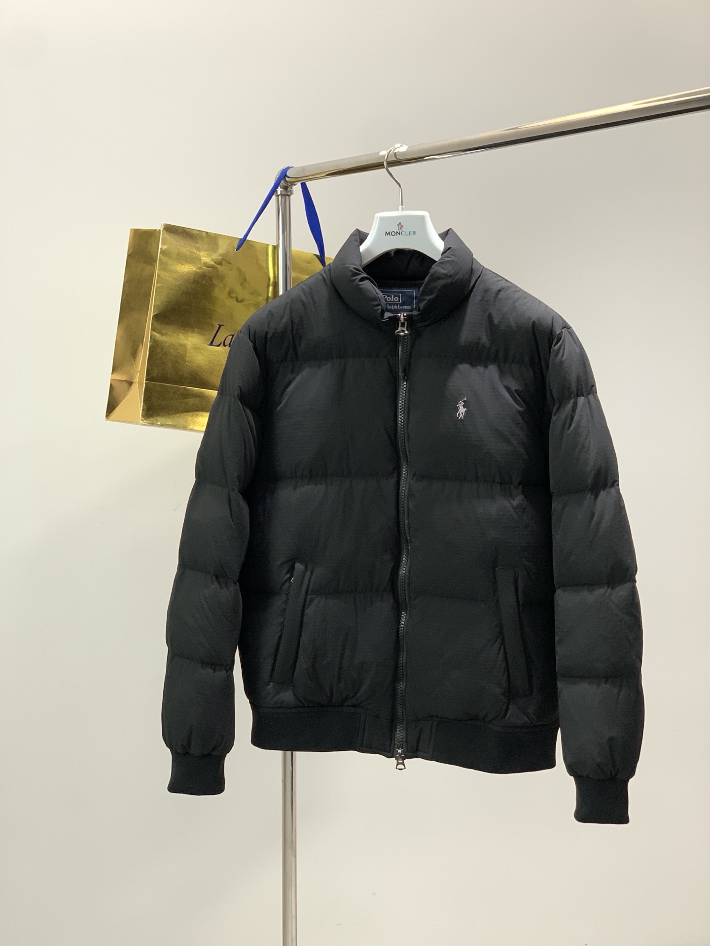 🌾，，RalP🆕h Lauren拉夫劳伦新款刺绣小马图案拉链长袖立领纯色羽绒服 男女同款 降温刚需款！ 