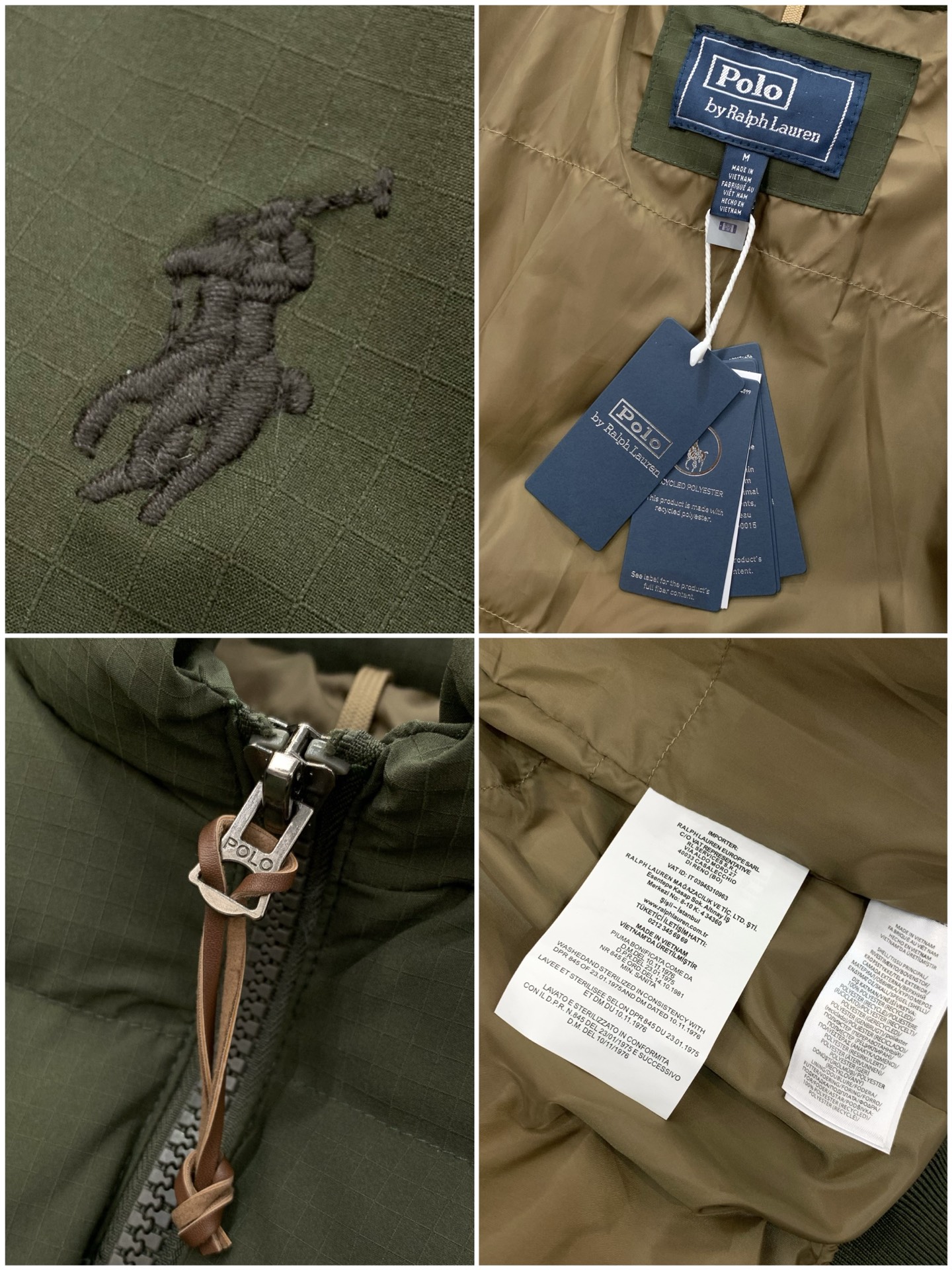 🌾，，RalP🆕h Lauren拉夫劳伦新款刺绣小马图案拉链长袖立领纯色羽绒服 男女同款 降温刚需款！ 