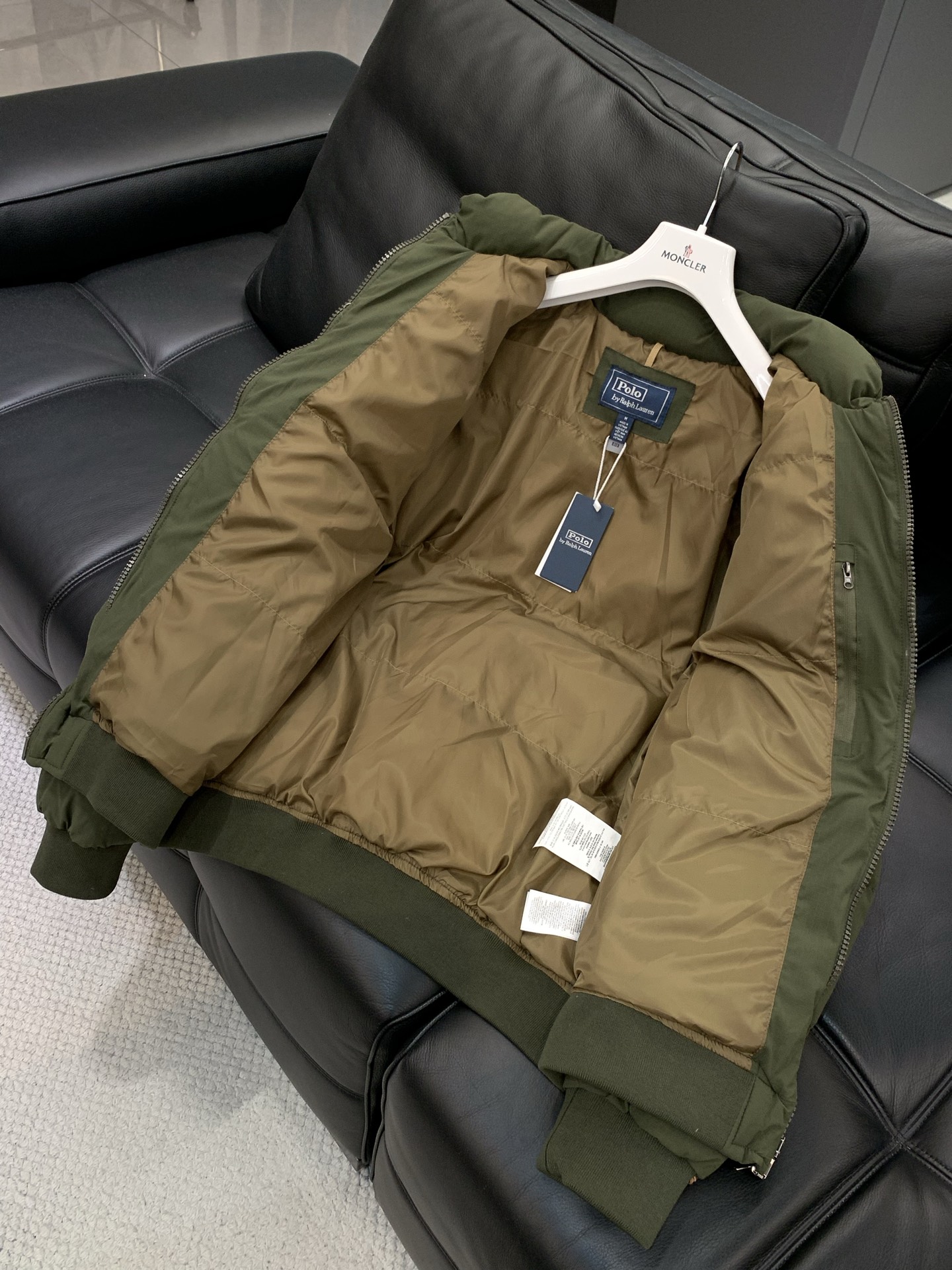 🌾，，RalP🆕h Lauren拉夫劳伦新款刺绣小马图案拉链长袖立领纯色羽绒服 男女同款 降温刚需款！ 