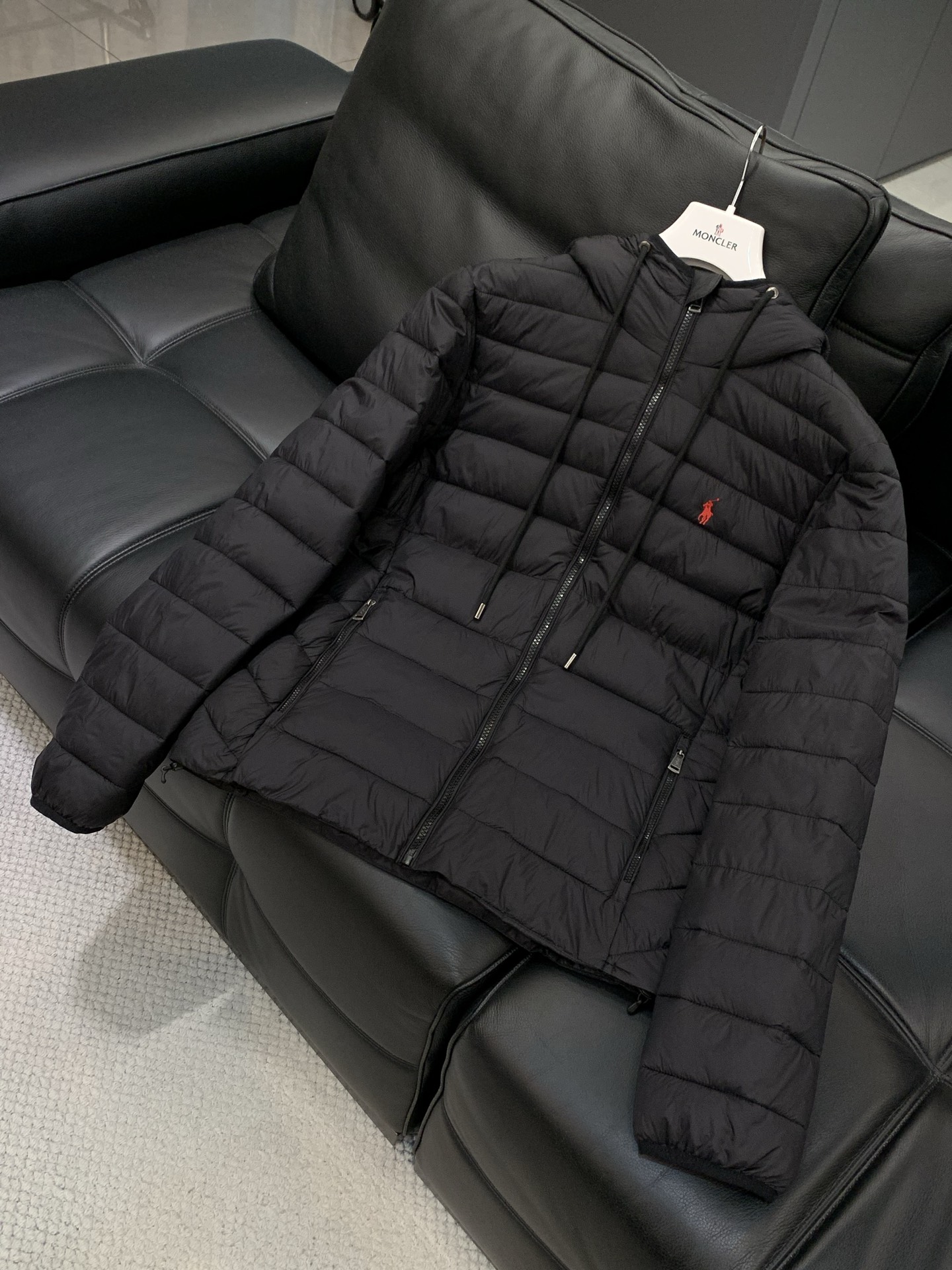 🌾，，RalP🆕h Lauren拉夫劳伦 纯色Logo刺绣立领拉链长袖棉服外套男女同款拉夫劳伦排骨绗缝款