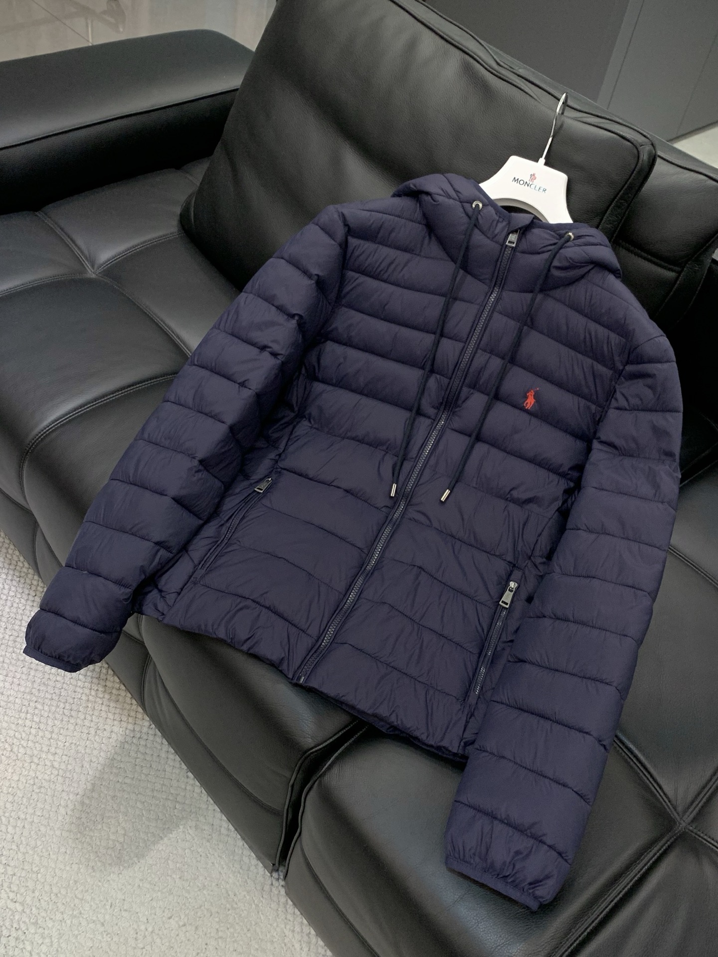 🌾，，RalP🆕h Lauren拉夫劳伦 纯色Logo刺绣立领拉链长袖棉服外套男女同款拉夫劳伦排骨绗缝款