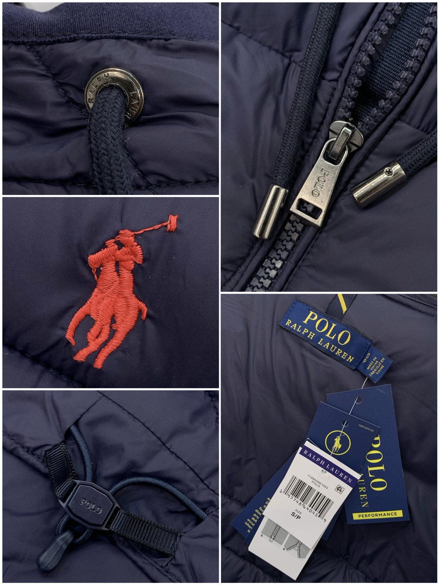 🌾，，RalP🆕h Lauren拉夫劳伦 纯色Logo刺绣立领拉链长袖棉服外套男女同款拉夫劳伦排骨绗缝款