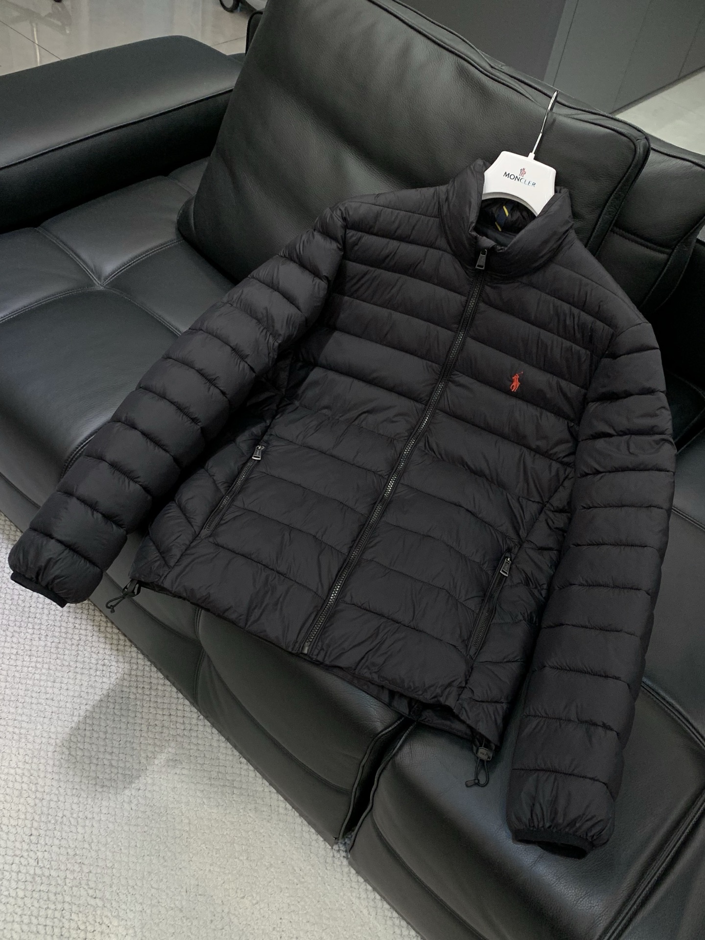 🌾，，RalP🆕h Lauren拉夫劳伦 纯色Logo刺绣立领拉链长袖棉服外套男女同款拉夫劳伦排骨绗缝款