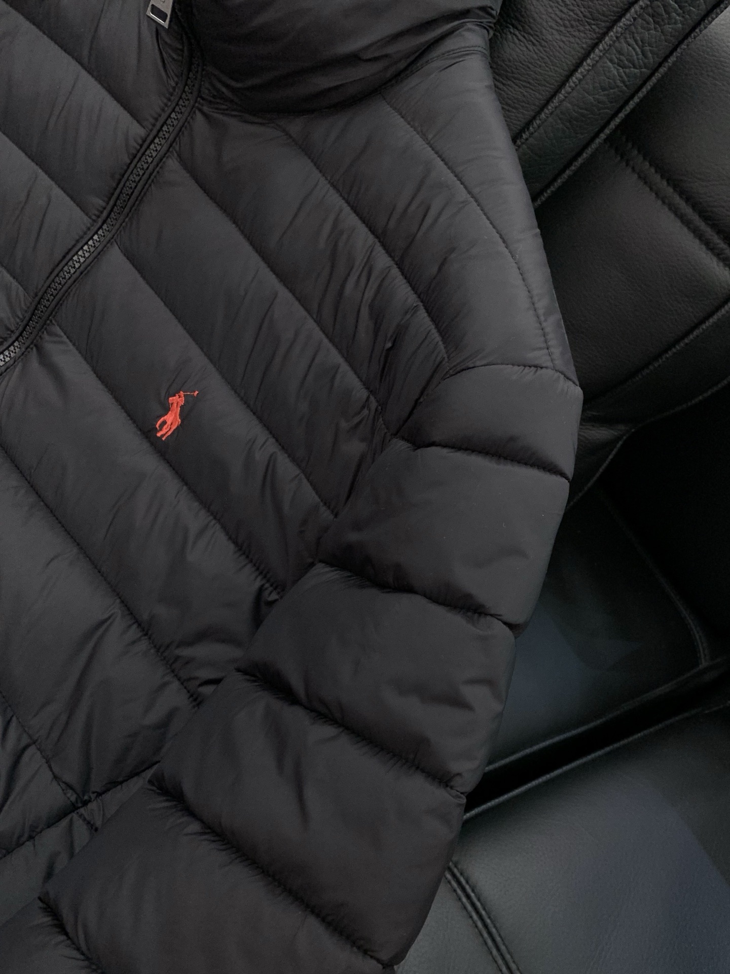 🌾，，RalP🆕h Lauren拉夫劳伦 纯色Logo刺绣立领拉链长袖棉服外套男女同款拉夫劳伦排骨绗缝款