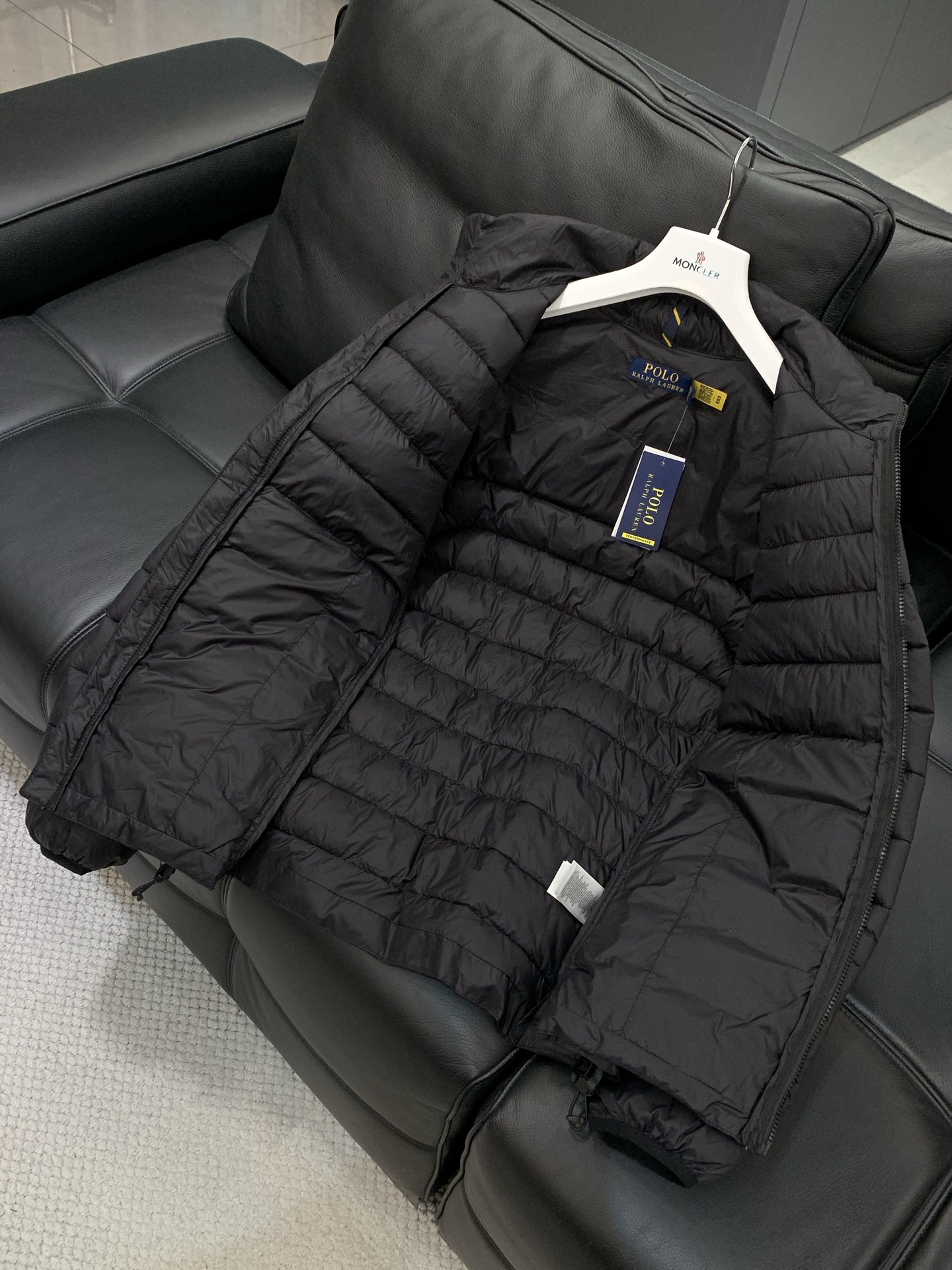 🌾，，RalP🆕h Lauren拉夫劳伦 纯色Logo刺绣立领拉链长袖棉服外套男女同款拉夫劳伦排骨绗缝款