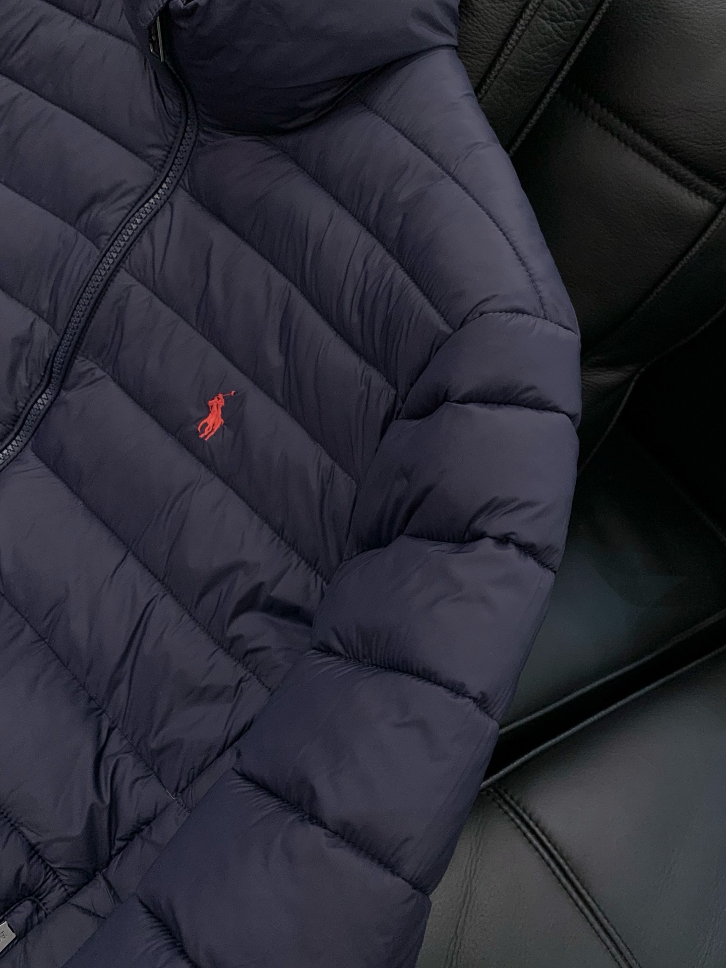 🌾，，RalP🆕h Lauren拉夫劳伦 纯色Logo刺绣立领拉链长袖棉服外套男女同款拉夫劳伦排骨绗缝款