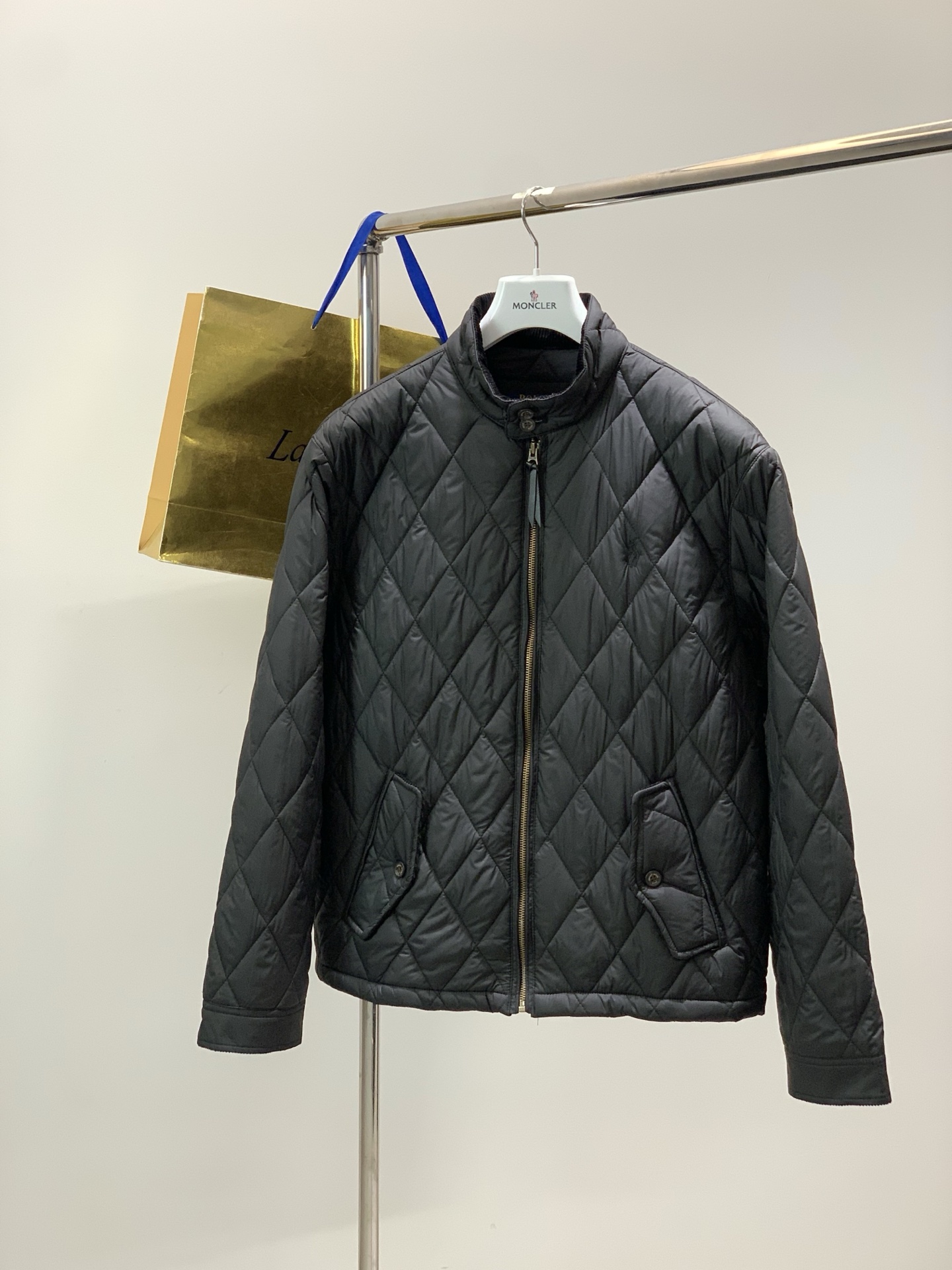 🌾，，RalP🆕ah Lauren/ 拉夫劳伦 菱形格纹立领老干部棉服夹克外套 男女同款英伦复古风 货号