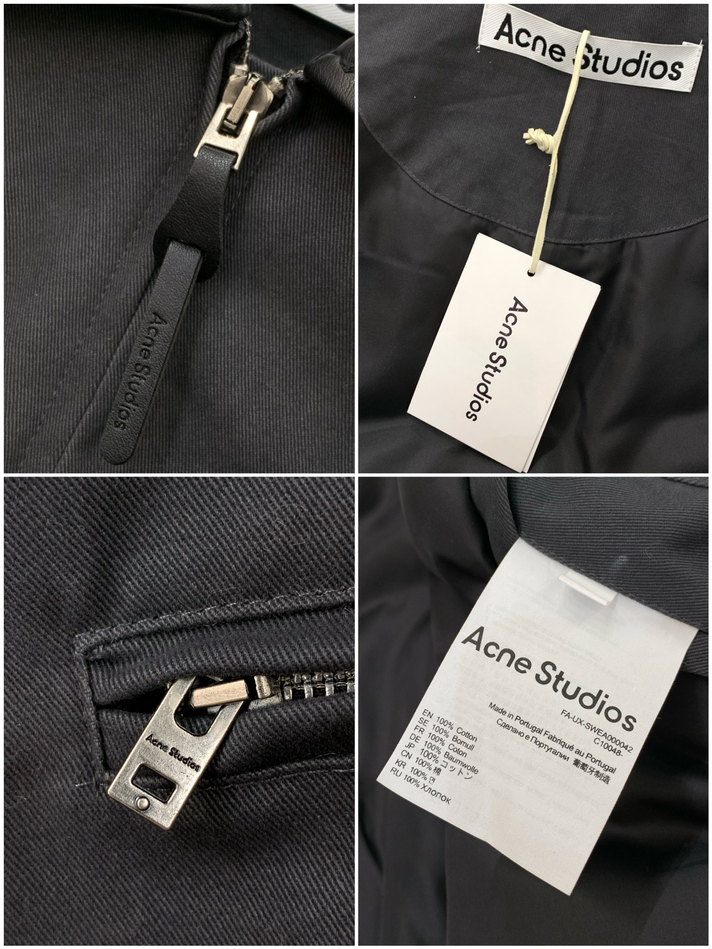 🌾，，Acne Studios 巴恩风皮领徽标落肩长袖飞行员夹克棉服外套 男女同款原版购入开发 定制面料