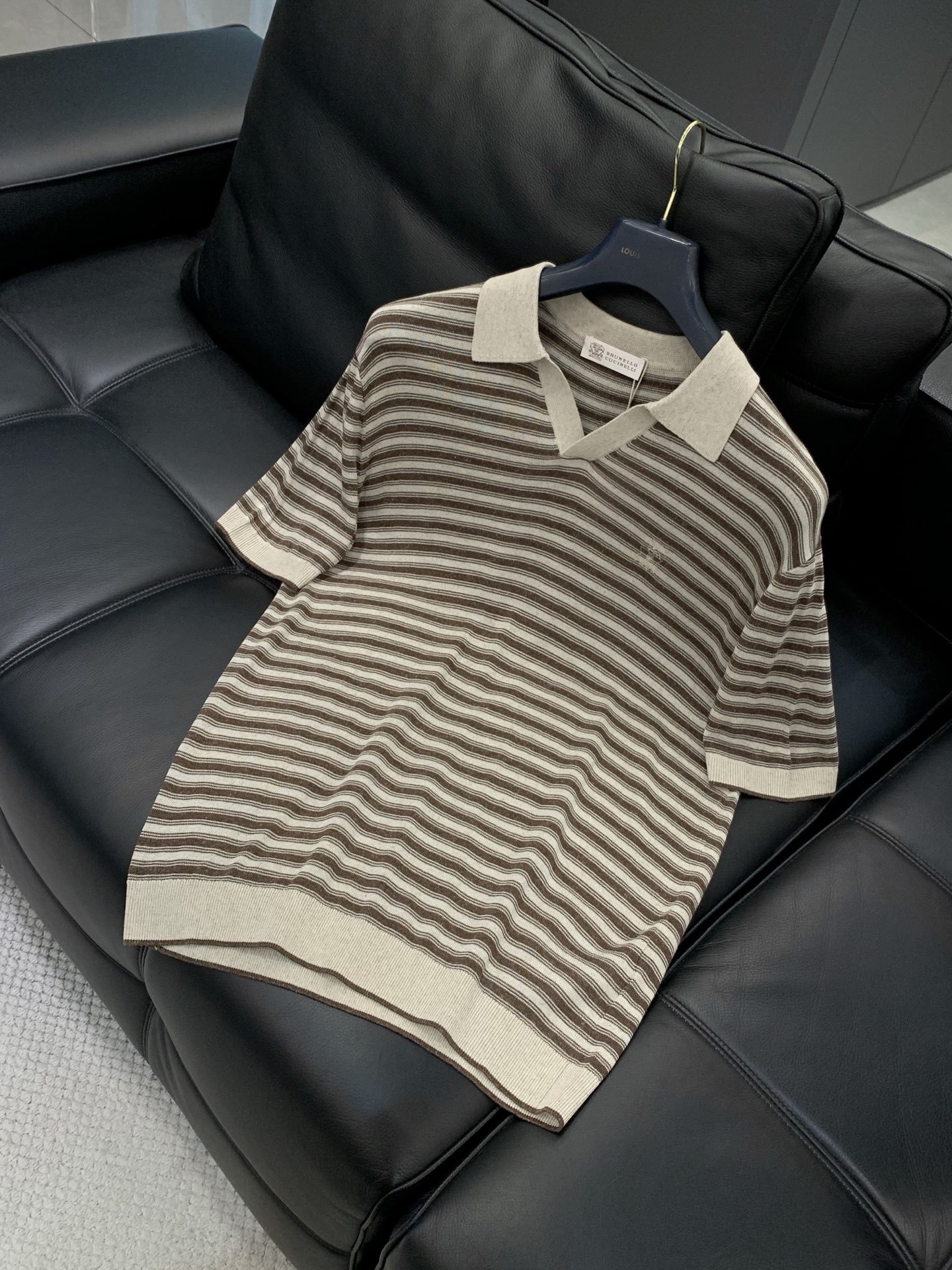 ，BC翻领咖啡色针织衫材质 亚麻混纺尺码M-3XL尺寸	M	   L	      XL	    2XL	