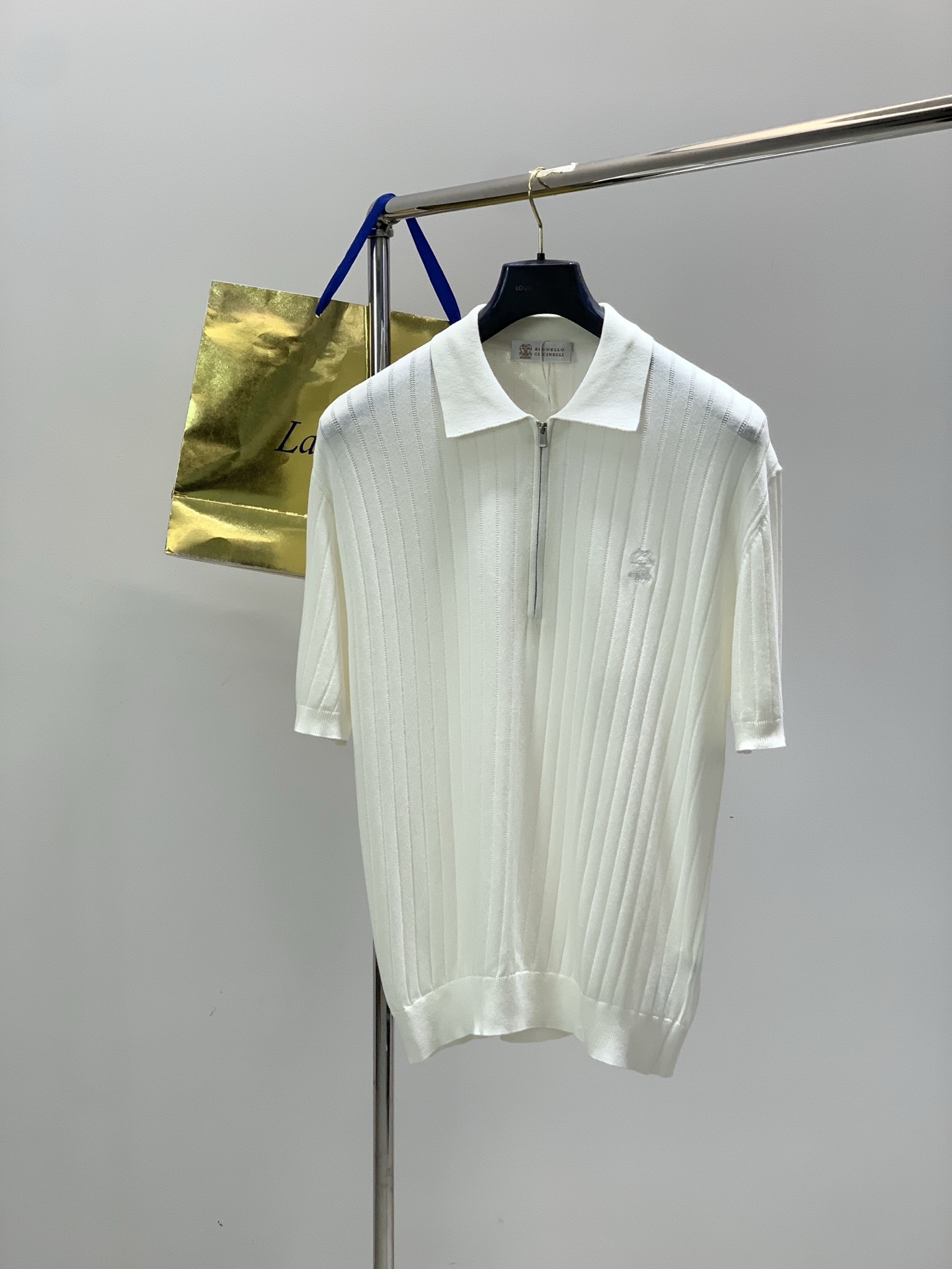 ，BC翻领白色针织短袖材质 亚麻混纺尺码M-3XL尺寸	M	    L	XL	    2XL  	3XL
