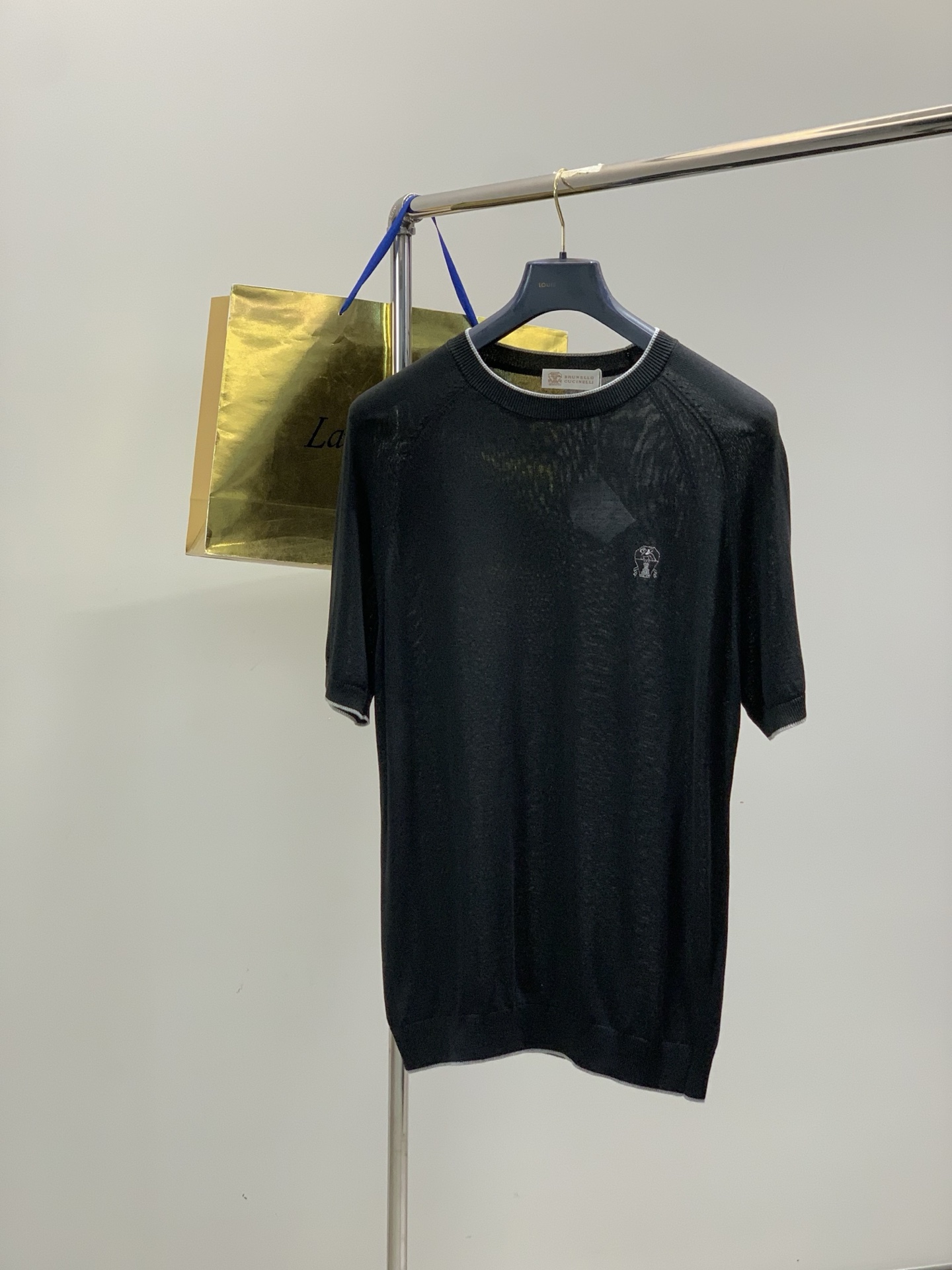 ，BC黑色圆领针织衫材质 亚麻混纺尺码M-3XL 尺寸	M	  L	     XL	  2XL	3XL	