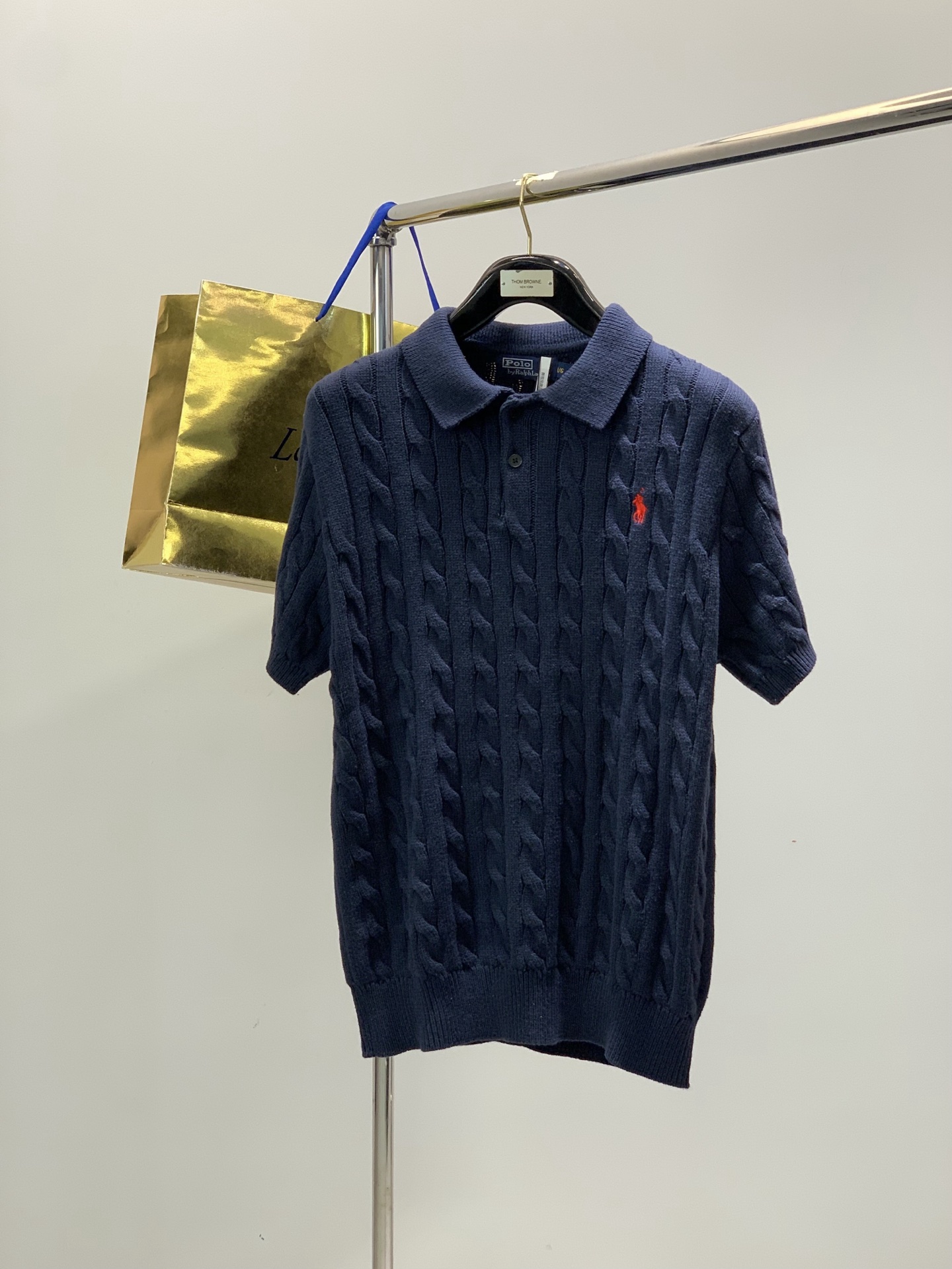 ，Ralph Lauren 拉夫劳伦，2026春季新品，时尚休闲翻领针织短袖毛衣，采用进口原版面料，精致