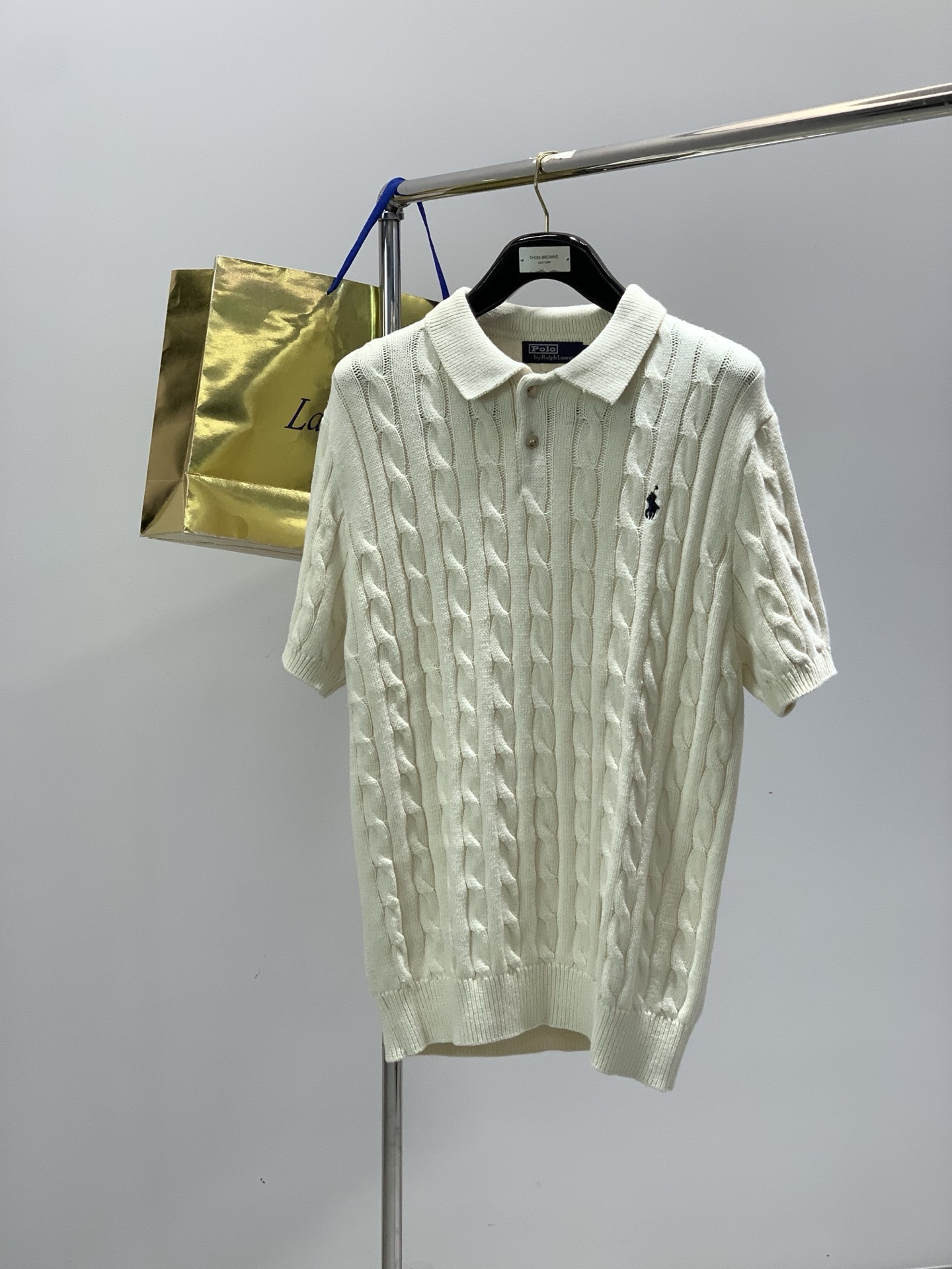 ，Ralph Lauren 拉夫劳伦，2026春季新品，时尚休闲翻领针织短袖毛衣，采用进口原版面料，精致