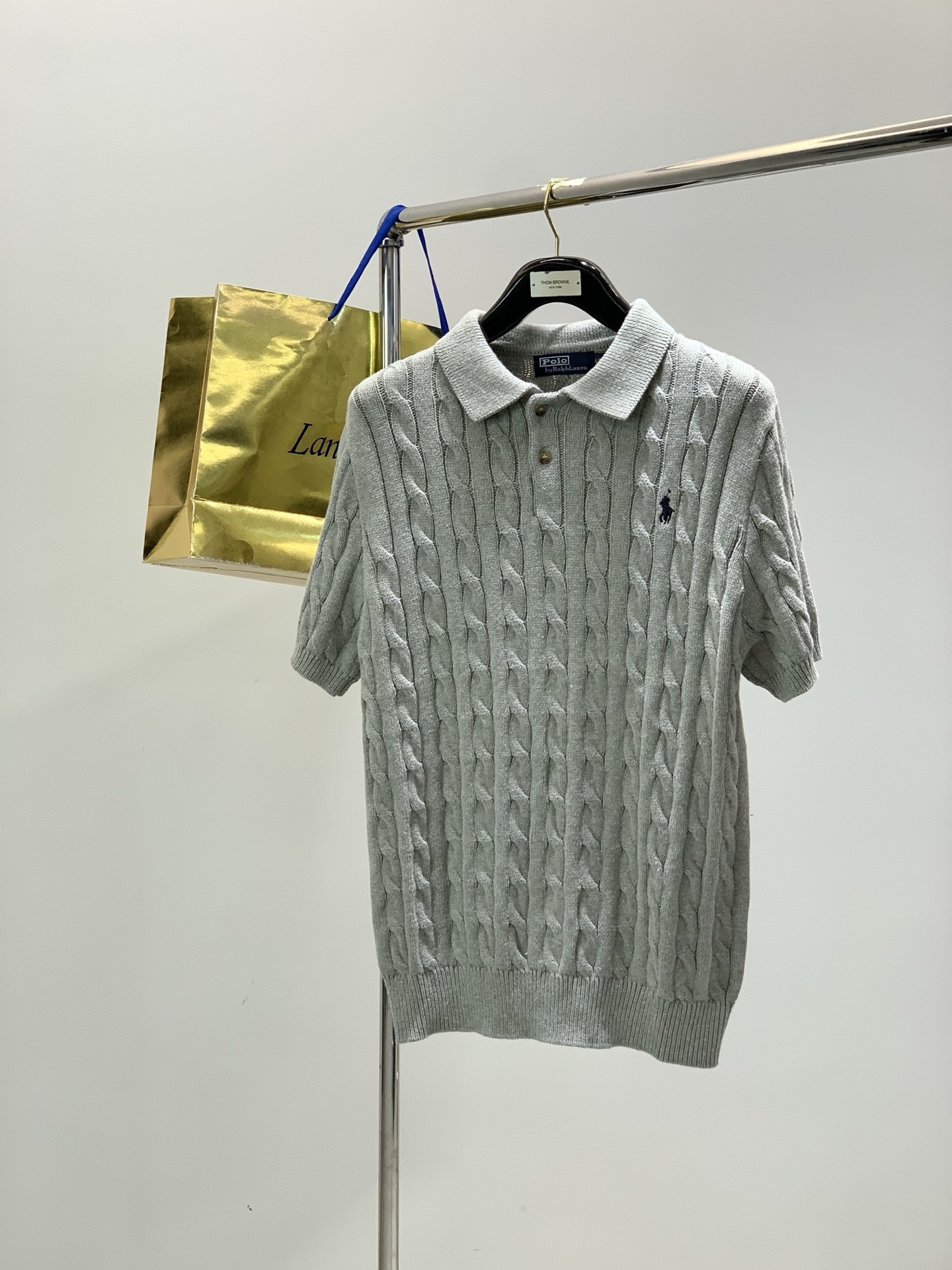 ，Ralph Lauren 拉夫劳伦，2026春季新品，时尚休闲翻领针织短袖毛衣，采用进口原版面料，精致