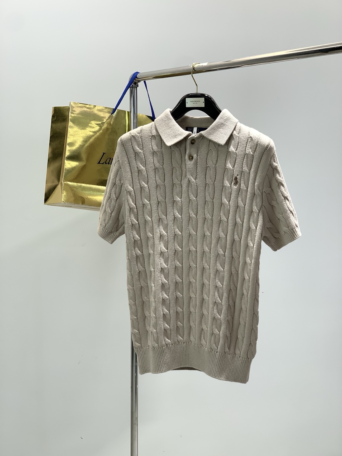 ，Ralph Lauren 拉夫劳伦，2026春季新品，时尚休闲翻领针织短袖毛衣，采用进口原版面料，精致