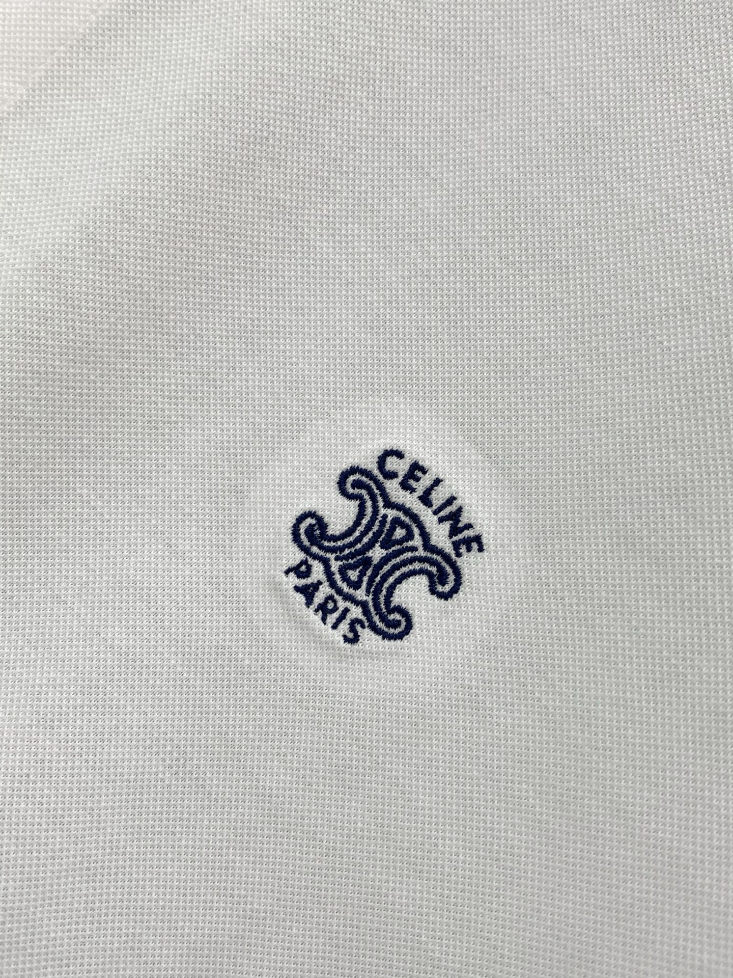 ，Celine 瑟琳，2026夏季新品，专柜同步有售，原单狠货，时尚休闲翻领短袖T恤，采用进口原版面料，
