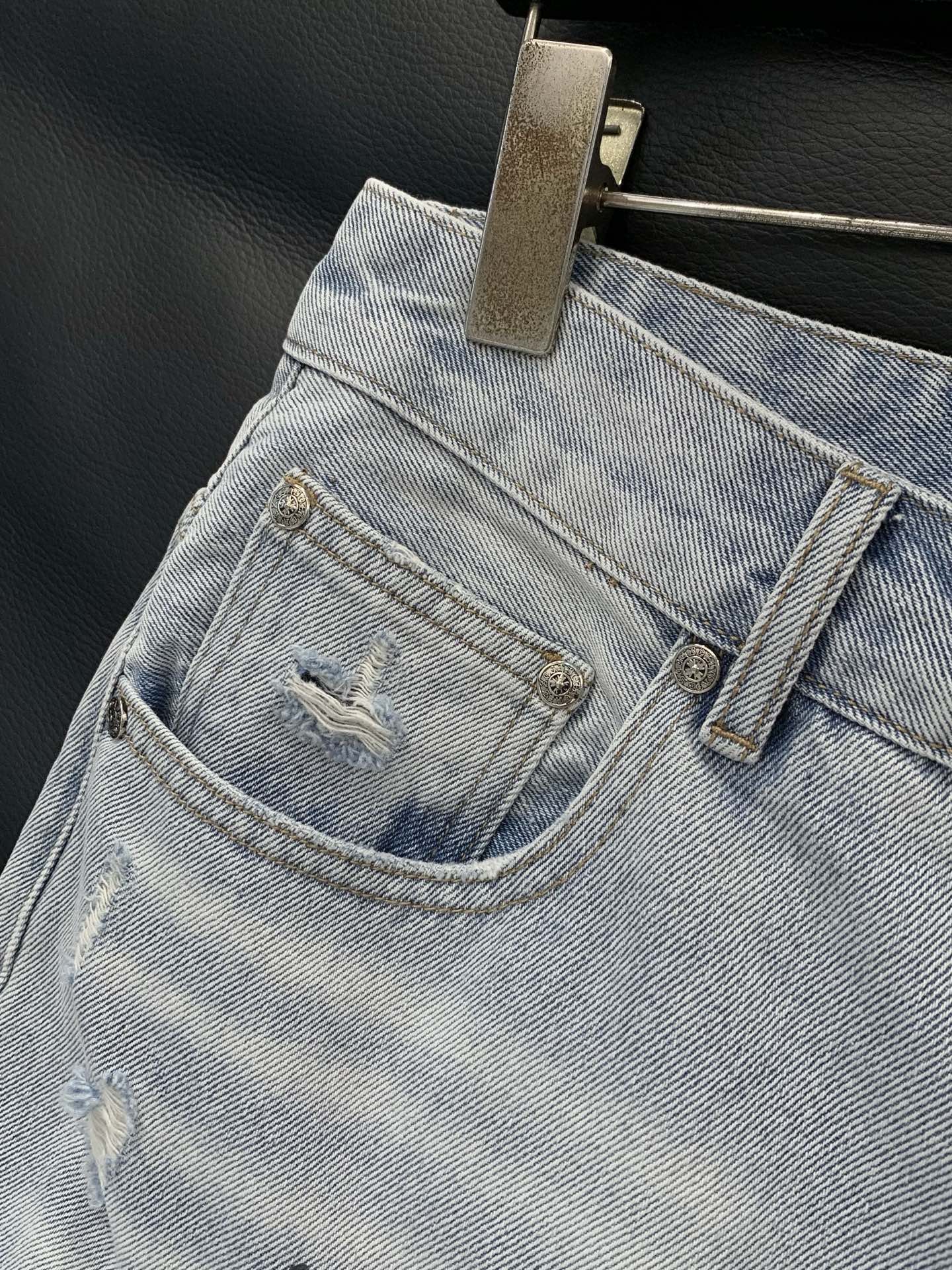 Chrome Hearts 克罗心牛仔短裤 牛仔短裤 ，男女同款式材质 牛仔布 尺码M-2XL