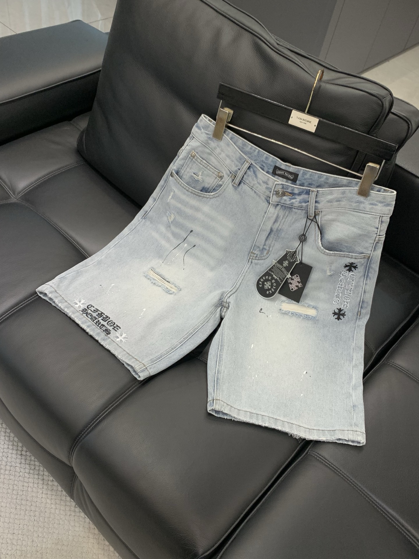 Chrome Hearts 克罗心牛仔短裤 牛仔短裤 ，男女同款式材质 牛仔布 尺码M-2XL