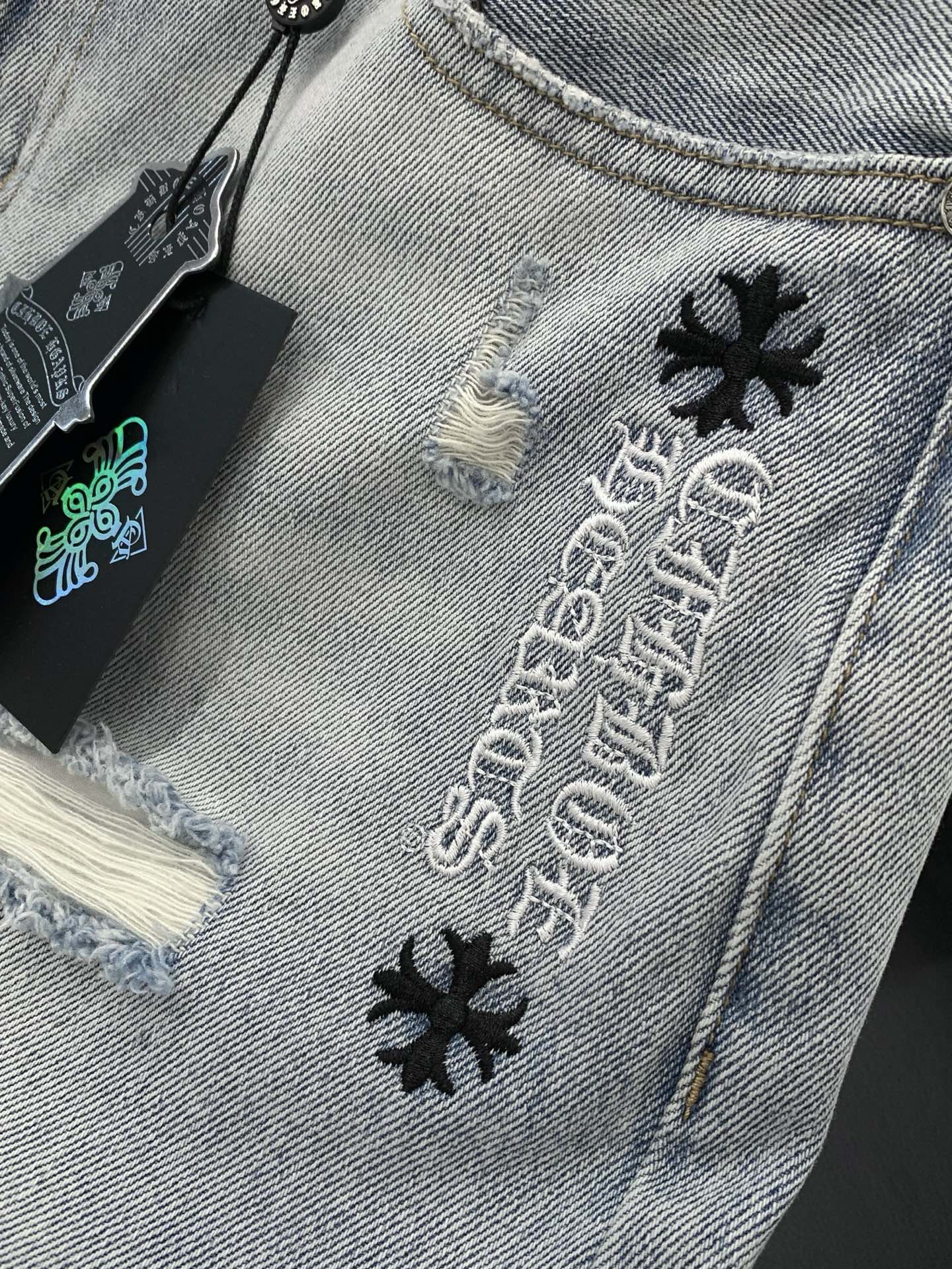 Chrome Hearts 克罗心牛仔短裤 牛仔短裤 ，男女同款式材质 牛仔布 尺码M-2XL