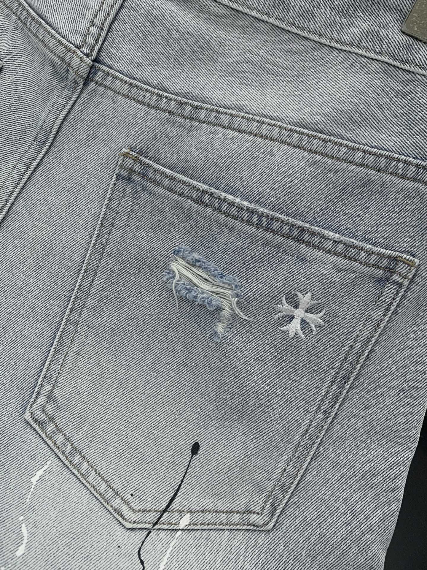 Chrome Hearts 克罗心牛仔短裤 牛仔短裤 ，男女同款式材质 牛仔布 尺码M-2XL
