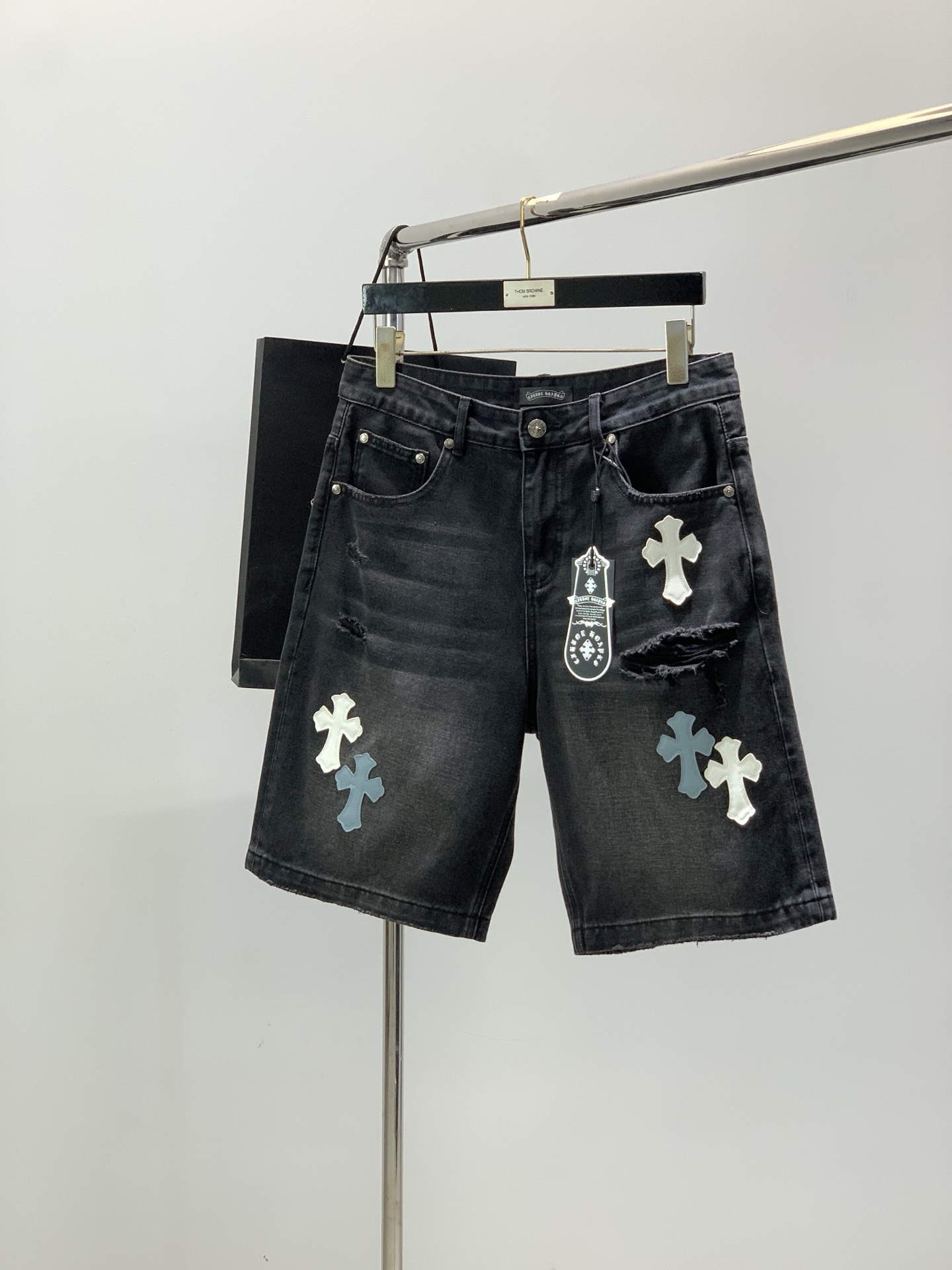 Chrome Hearts 克罗心牛仔短裤 牛仔短裤 ，男女同款式材质 牛仔布 尺码M-2XL