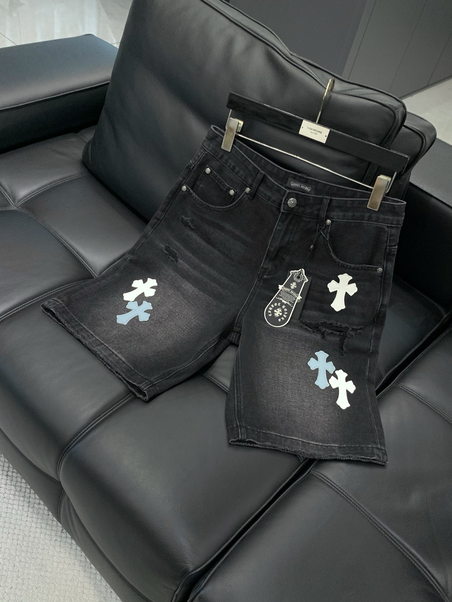 Chrome Hearts 克罗心牛仔短裤 牛仔短裤 ，男女同款式材质 牛仔布 尺码M-2XL