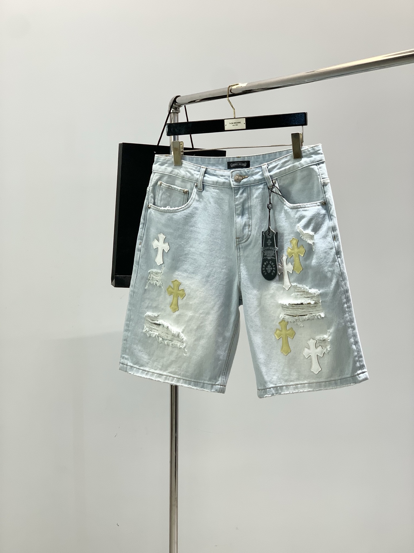Chrome Hearts 克罗心牛仔短裤 牛仔短裤 ，男女同款式材质 牛仔布 尺码M-2XL