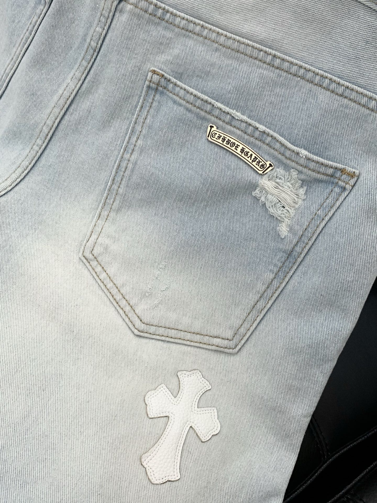 Chrome Hearts 克罗心牛仔短裤 牛仔短裤 ，男女同款式材质 牛仔布 尺码M-2XL