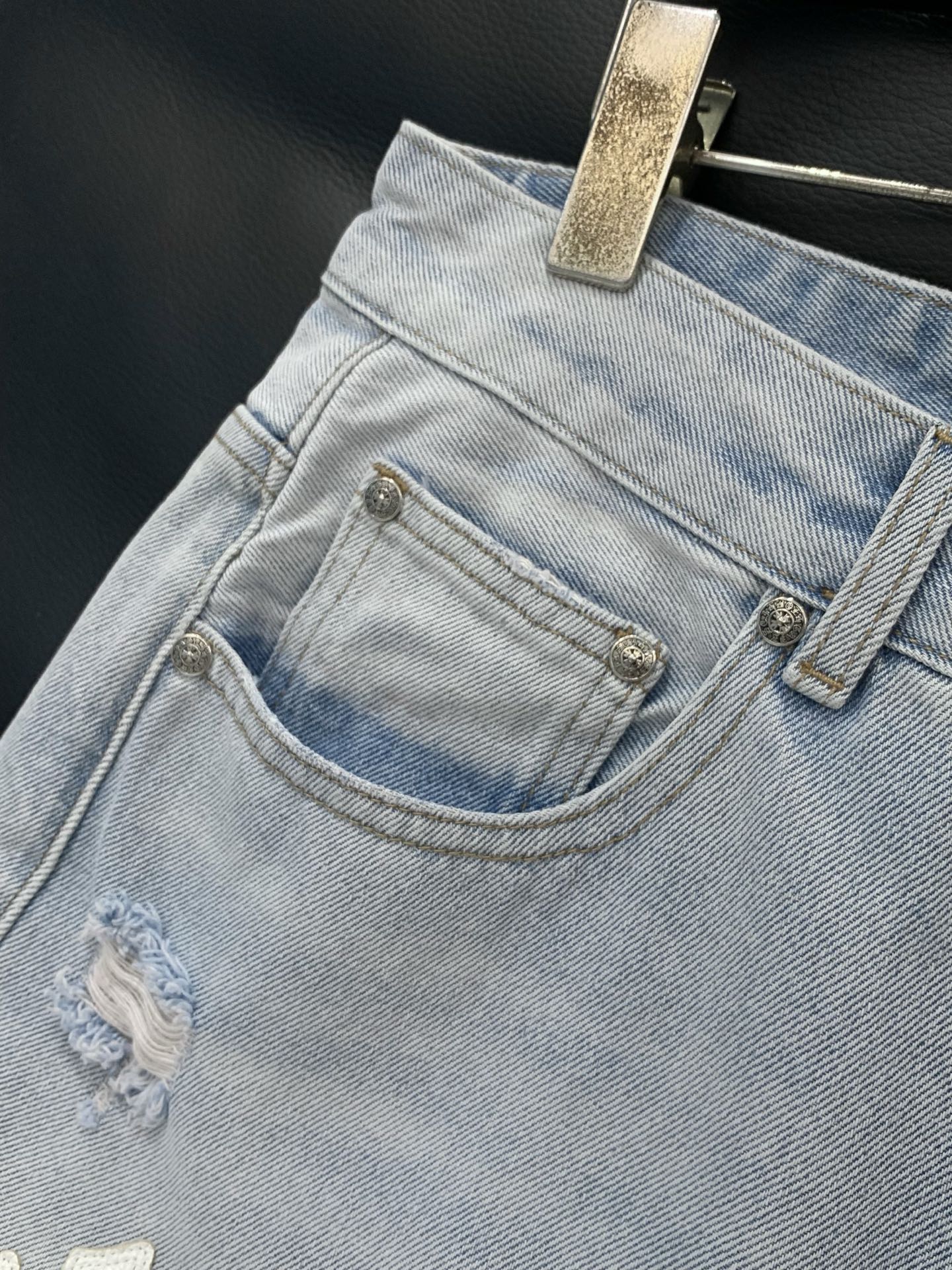 Chrome Hearts 克罗心牛仔短裤 牛仔短裤 ，男女同款式材质 牛仔布 尺码M-2XL