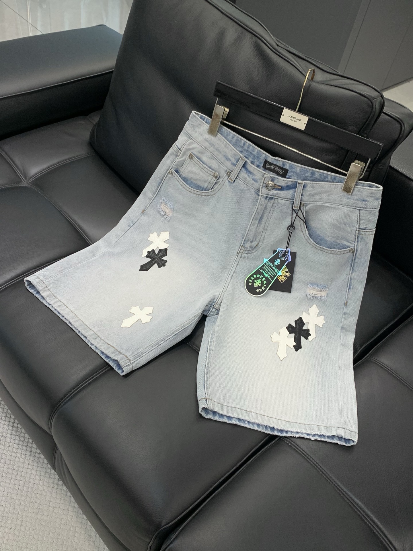 Chrome Hearts 克罗心牛仔短裤 牛仔短裤 ，男女同款式材质 牛仔布 尺码M-2XL
