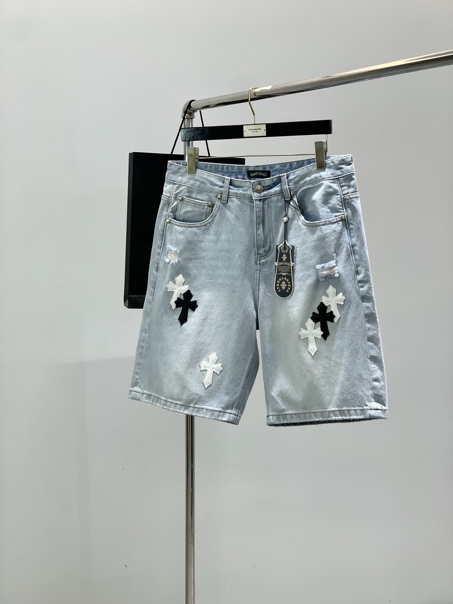 Chrome Hearts 克罗心牛仔短裤 牛仔短裤 ，男女同款式材质 牛仔布 尺码M-2XL