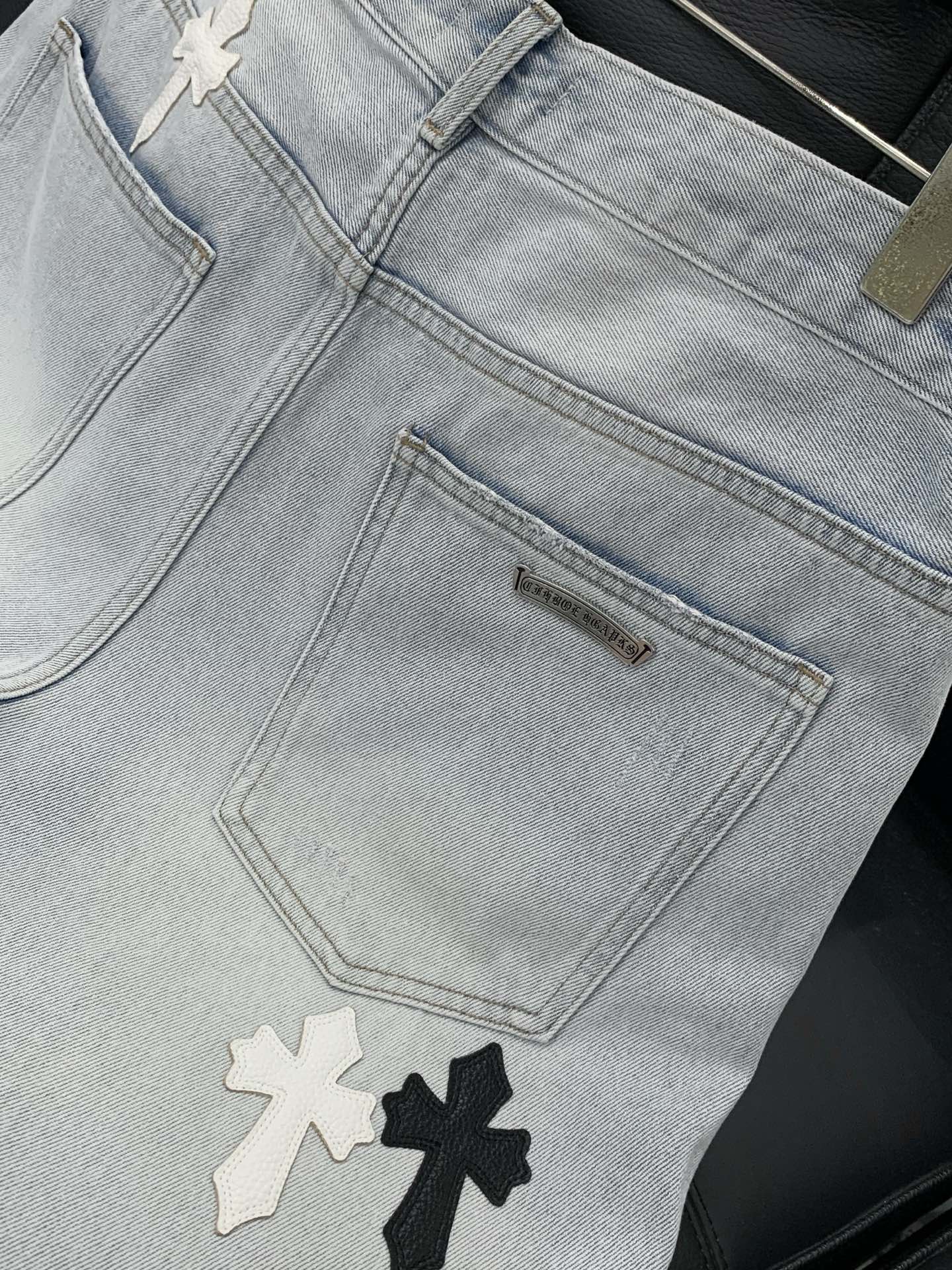 Chrome Hearts 克罗心牛仔短裤 牛仔短裤 ，男女同款式材质 牛仔布 尺码M-2XL