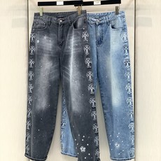 ,克罗心 偏宽松黑色直筒十字架刺绣牛仔长裤 材质 棉 尺码 M -2XL M腰围76裤长108裤脚24 L腰围80裤长1 ,克罗心 偏宽松黑色直筒十字架刺绣牛仔长裤 材质 棉 尺码 M -2XL M腰围76裤长108裤脚24 L腰围80裤长1