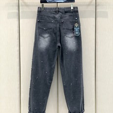 ,克罗心 偏宽松黑色直筒十字架刺绣牛仔长裤 材质 棉 尺码 M -2XL M腰围76裤长108裤脚24 L腰围80裤长1 ,克罗心 偏宽松黑色直筒十字架刺绣牛仔长裤 材质 棉 尺码 M -2XL M腰围76裤长108裤脚24 L腰围80裤长1