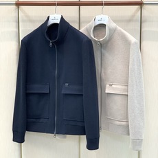 ,Loro Piana 羊毛混纺立领夹克拉链外套 材质 44%聚酯纤维 7.8%羊毛 15.3棉 ,Loro Piana 羊毛混纺立领夹克拉链外套 材质 44%聚酯纤维 7.8%羊毛 15.3棉