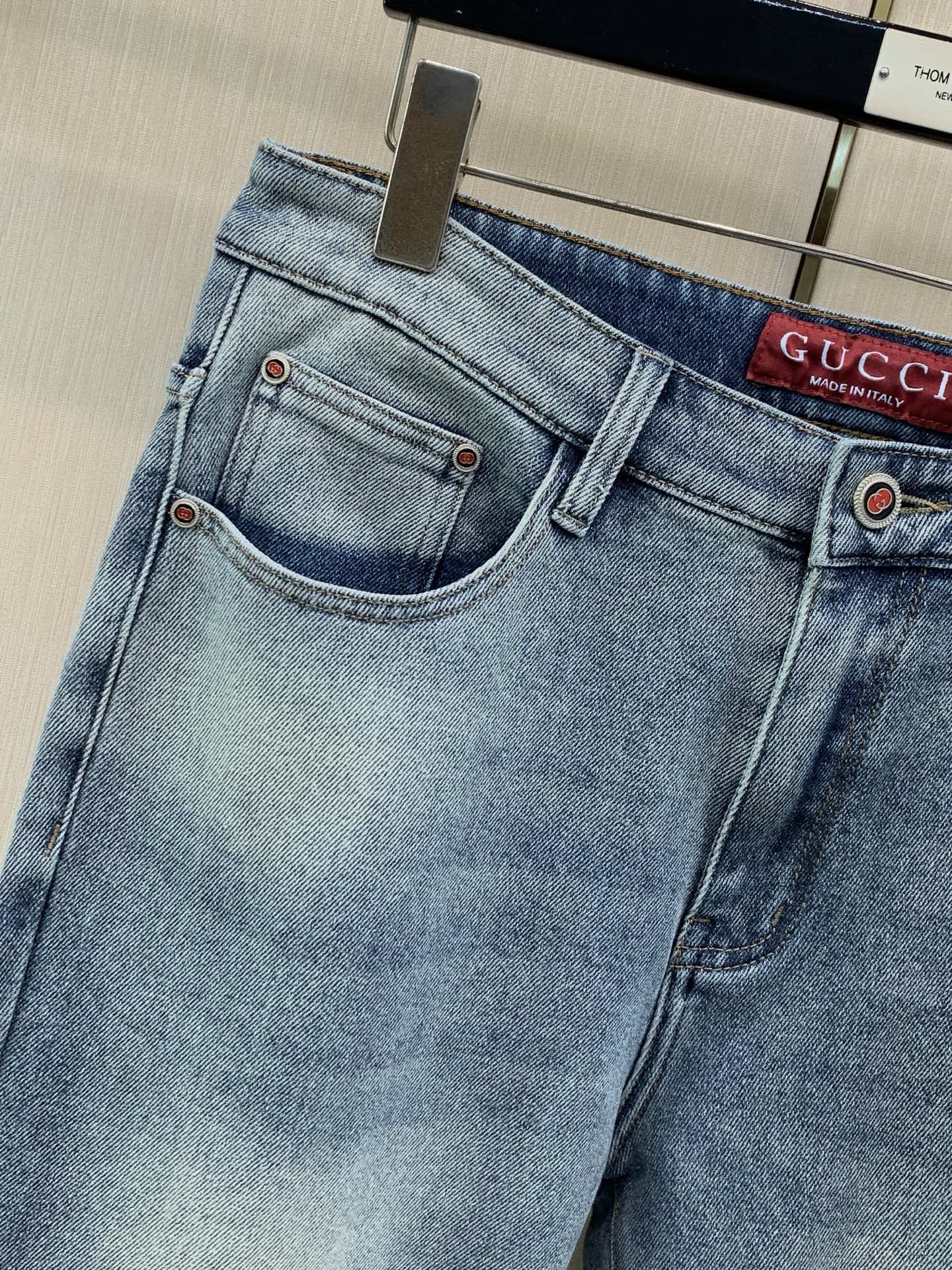 ，GUCCI 古驰，2026春秋最新品，专柜同步有售，原单狠货，水洗休闲水洗牛仔裤，进口原版水洗弹力面料，舒适有弹性，独