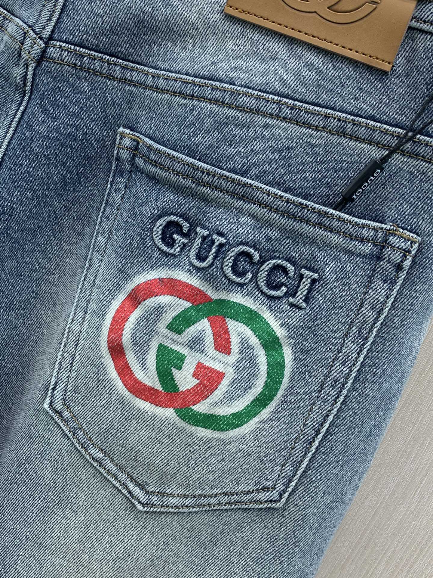 ，GUCCI 古驰，2026春秋最新品，专柜同步有售，原单狠货，水洗休闲水洗牛仔裤，进口原版水洗弹力面料，舒适有弹性，独