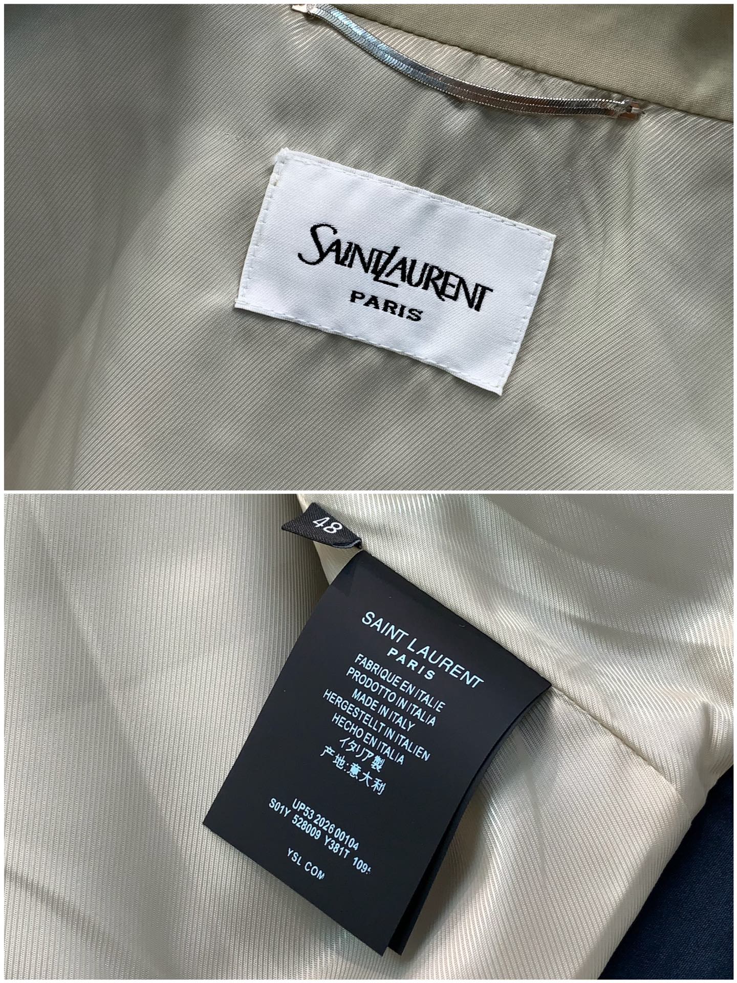 ，Saint Laurent 圣罗兰，2026秋季新品，时尚休闲圆立领夹克外套，专柜同步有售，原单狠货，采用进口原版面料