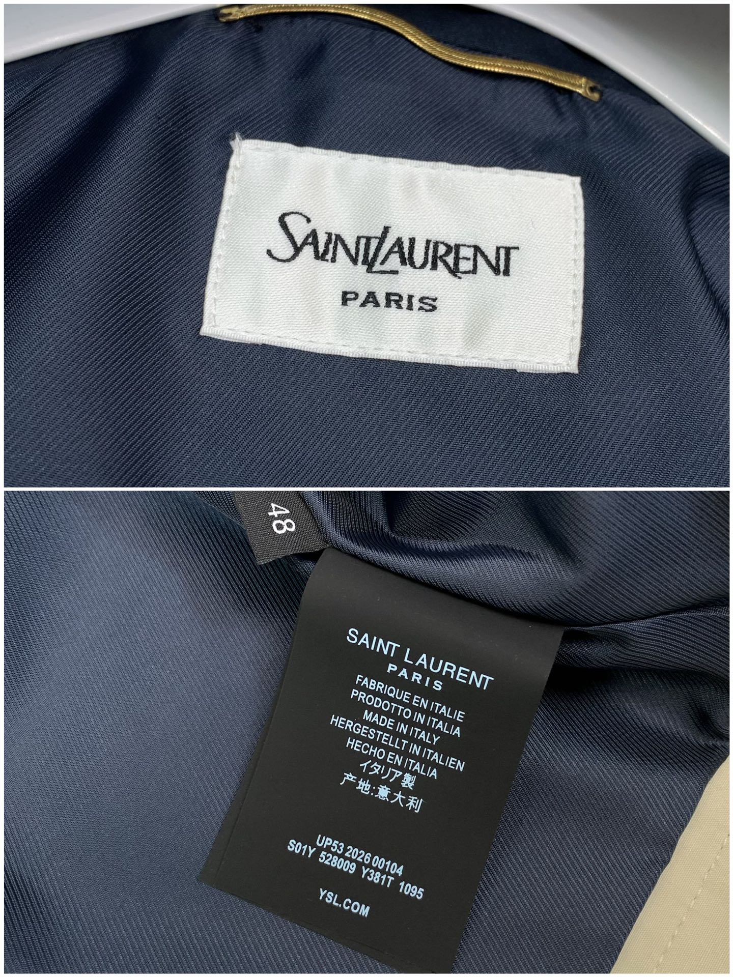 ，Saint Laurent 圣罗兰，2026秋季新品，时尚休闲圆立领夹克外套，专柜同步有售，原单狠货，采用进口原版面料