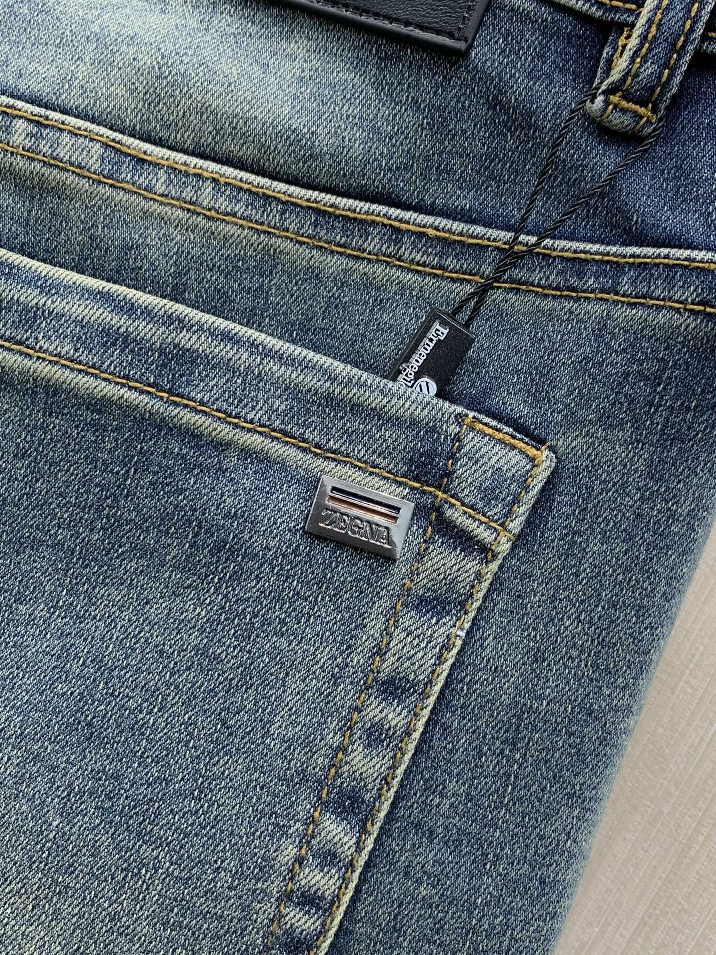 ，Zegna 杰尼亚，2026秋季最新品，专柜同步有售，原单狠货，时尚休闲水洗牛仔裤，进口原版水洗面料，上身舒适透气，简