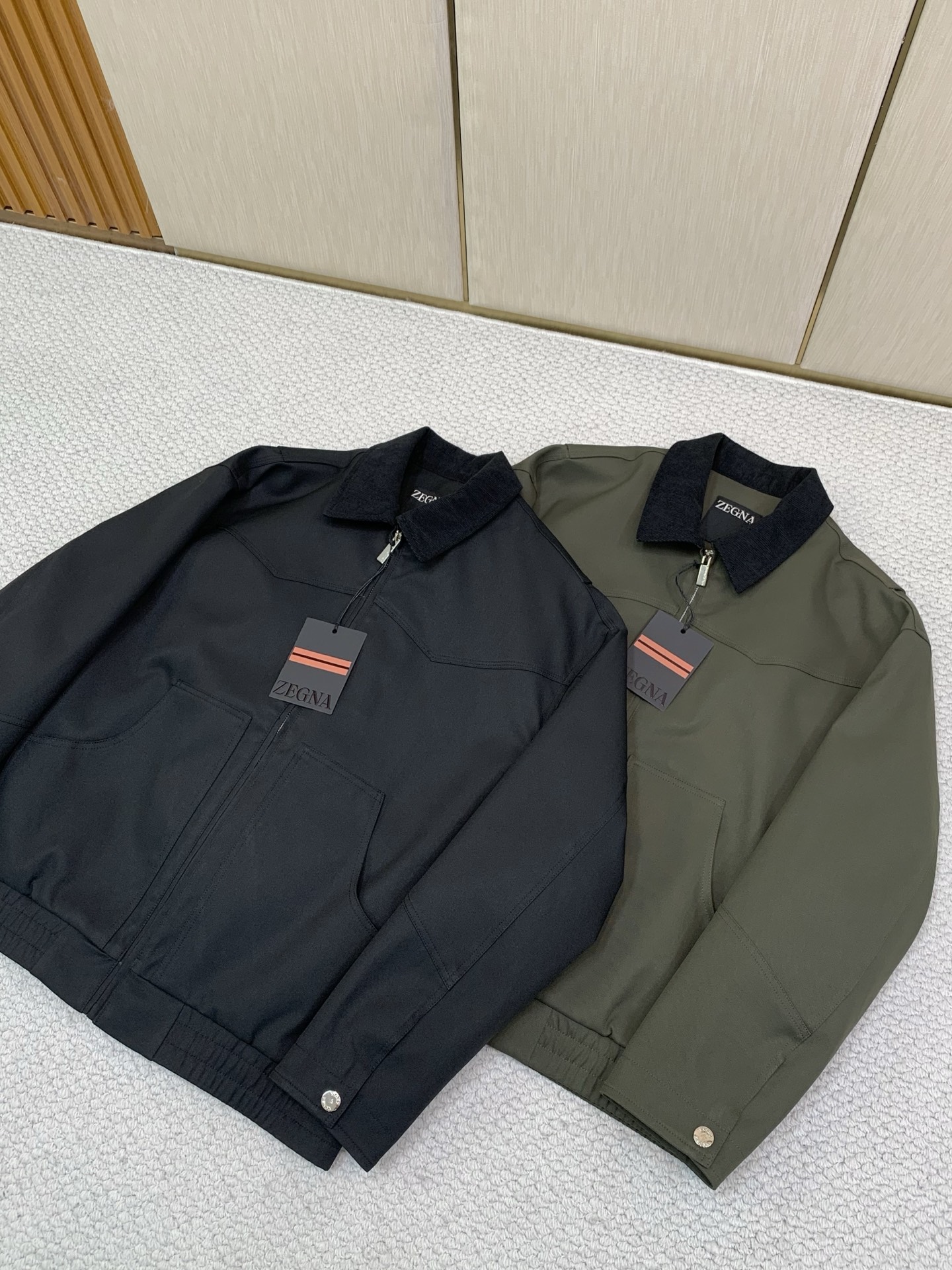 ，杰尼亚 Zegna，2026秋季最新品，专柜同步有售，原单狠货，时尚休闲翻领夹克外套，采用进口原版面料，舒适透气，原版