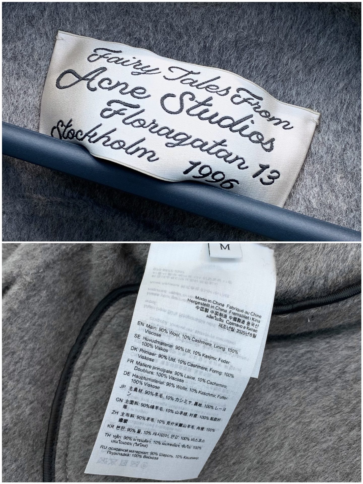 ，Acne Studios 瑞典时尚品牌，2026冬季最新款，时尚休闲羊毛翻领外套，官网专柜同步有售，原单狠货，进口原版
