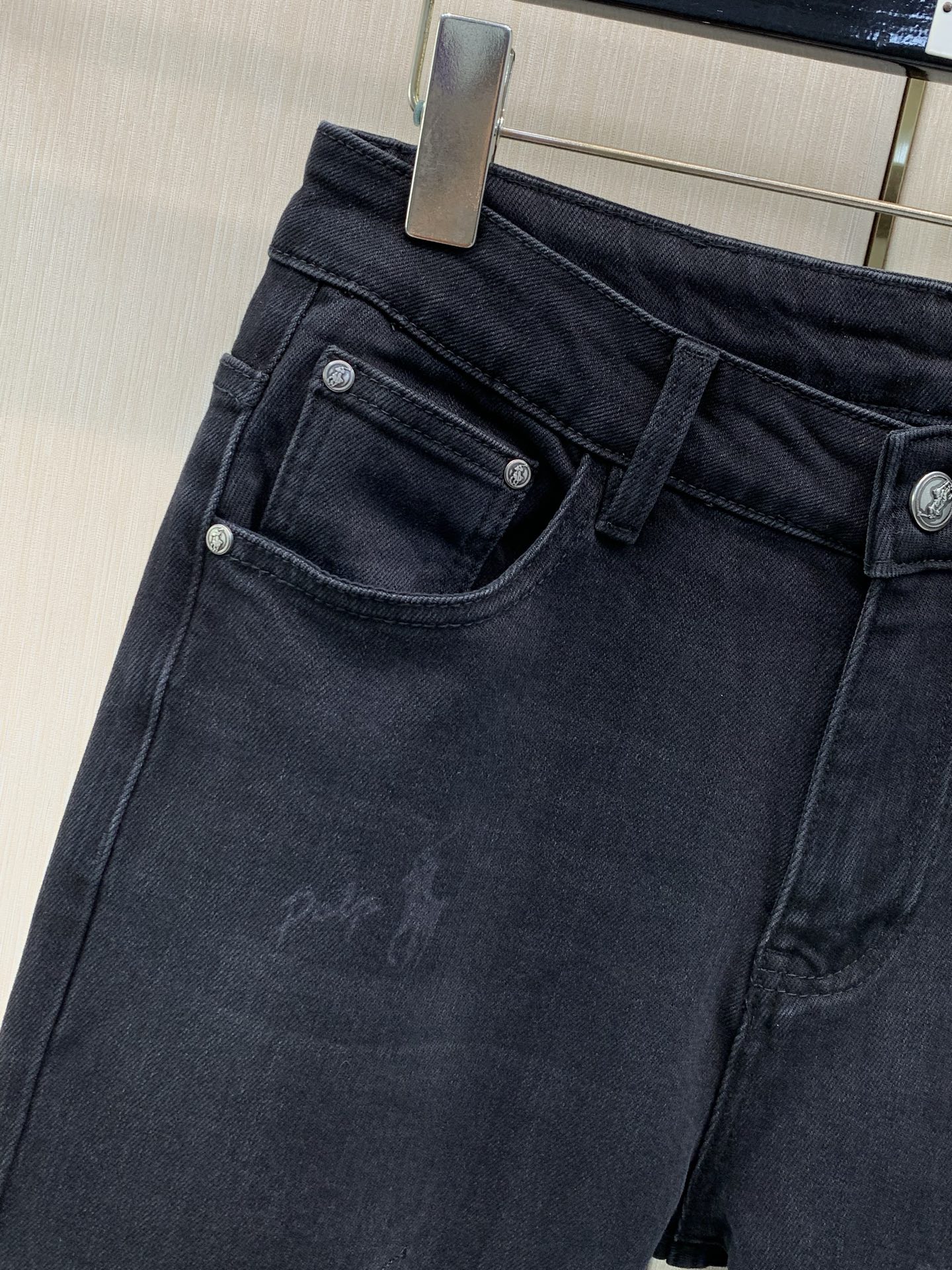 、Ralph Lauren 拉夫劳伦，2026春秋新品，时尚休闲水洗牛仔裤，采用进口原版面料，顶级刺绣工艺字母图案装饰l