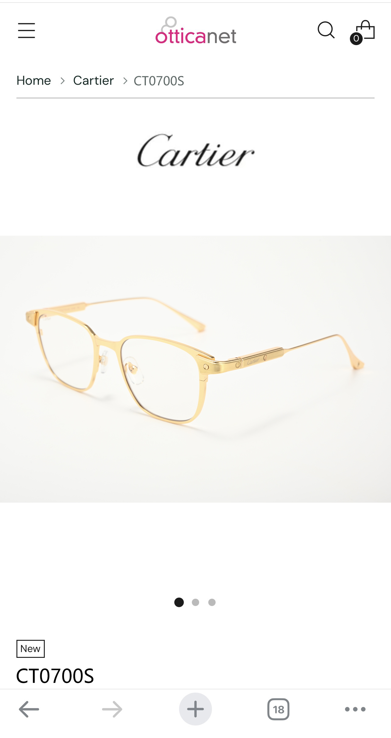 Cartie* MOD：CT0700S Size：51口19-145 🆕  