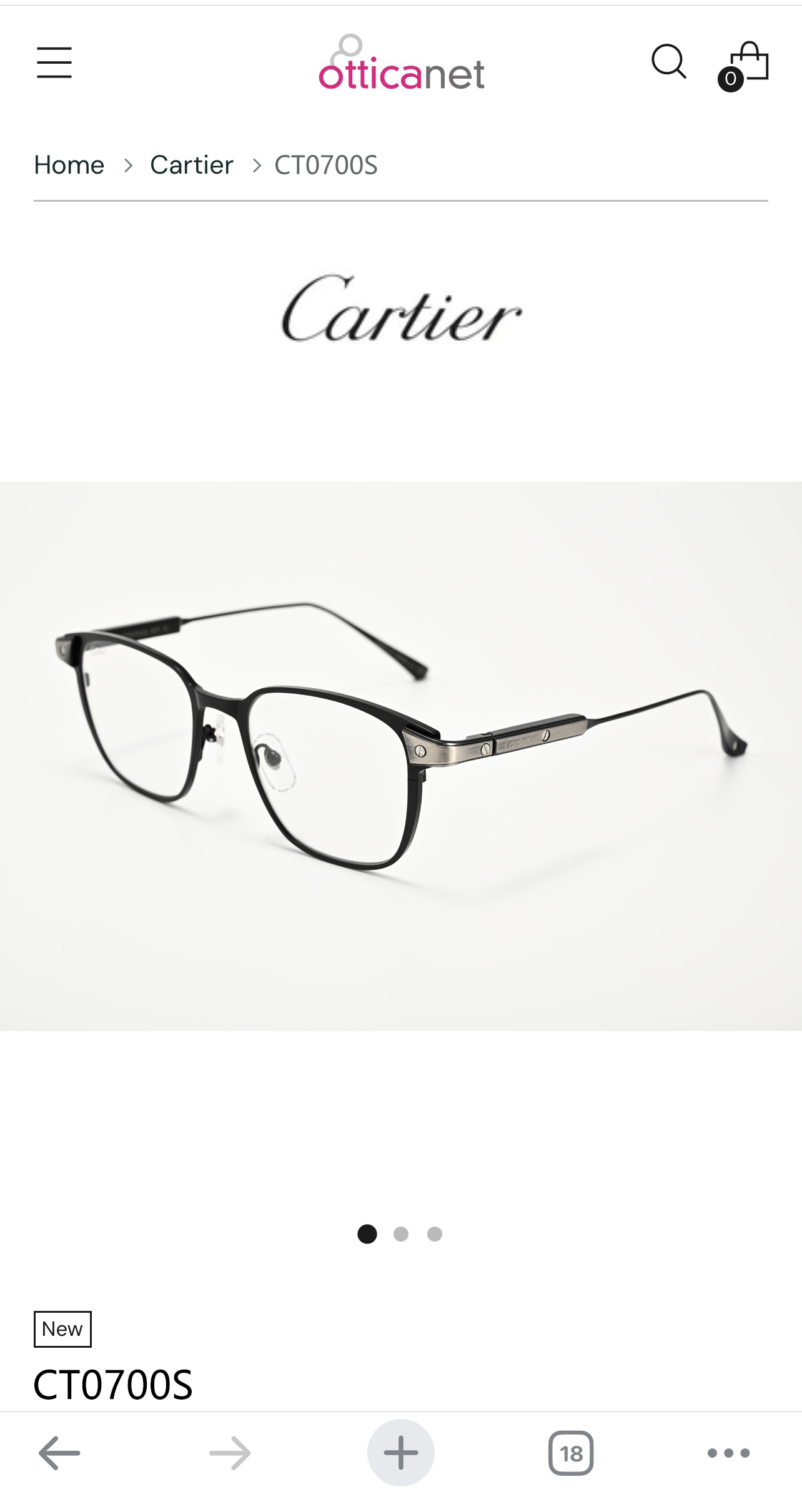 Cartie* MOD：CT0700S Size：51口19-145 🆕  