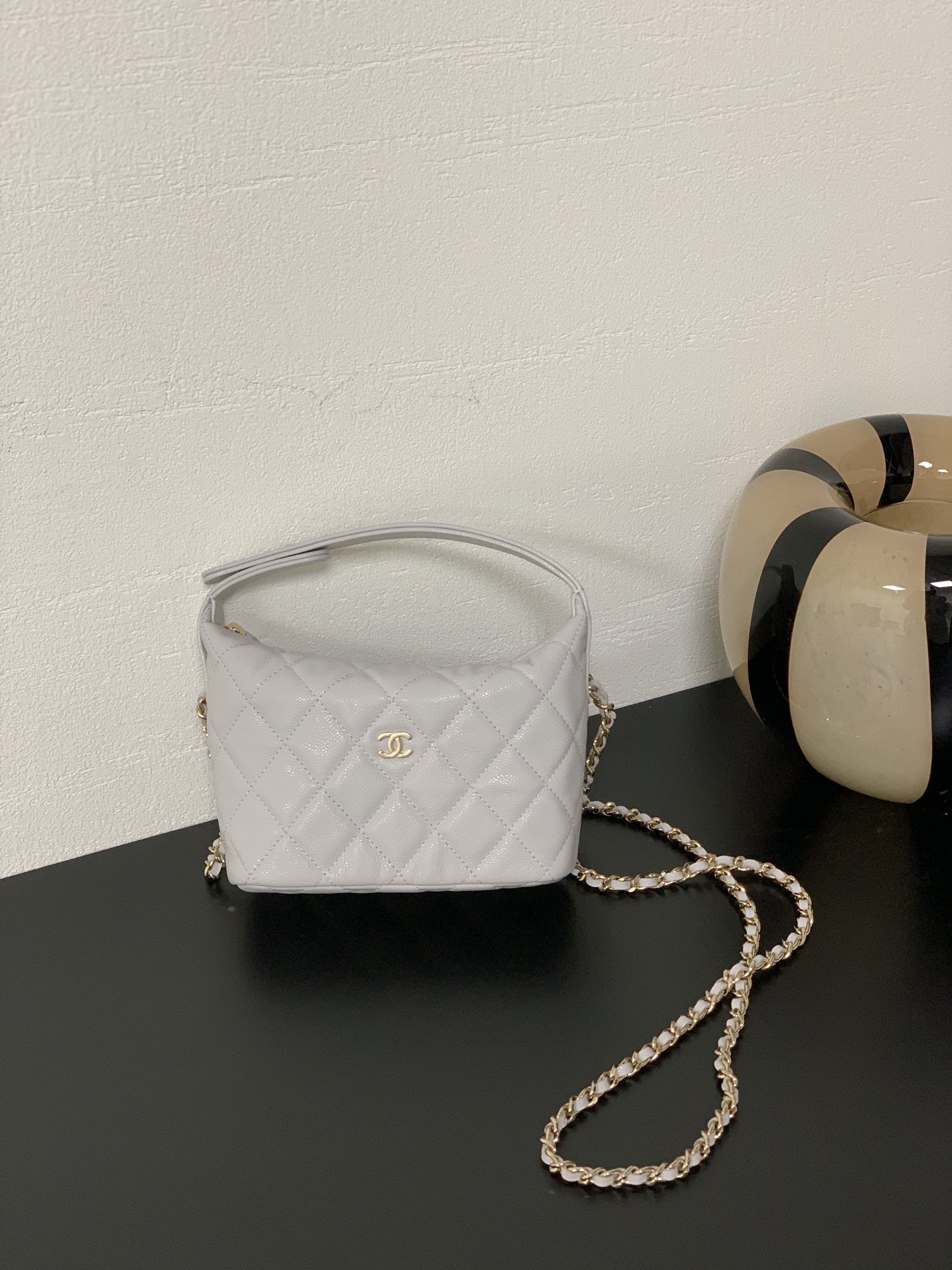 Chanel 25C Lunch Box Bag, Stylish Quilted Design with Detachable Chain