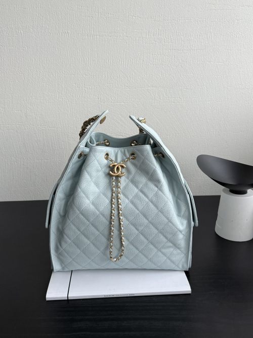 Chanel 25S Hobo Bag, Drawstring Bucket, Medium, Light Blue, Caviar Leather 1 Chanel 25S Hobo Bag, Drawstring Bucket, Medium, Light Blue, Caviar Leather