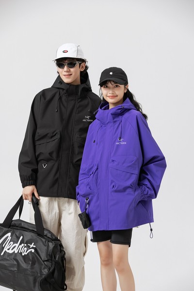 Arc’teryx Clothing Coats & Jackets Apricot Color Black Purple Yellow Printing Unisex Fashion