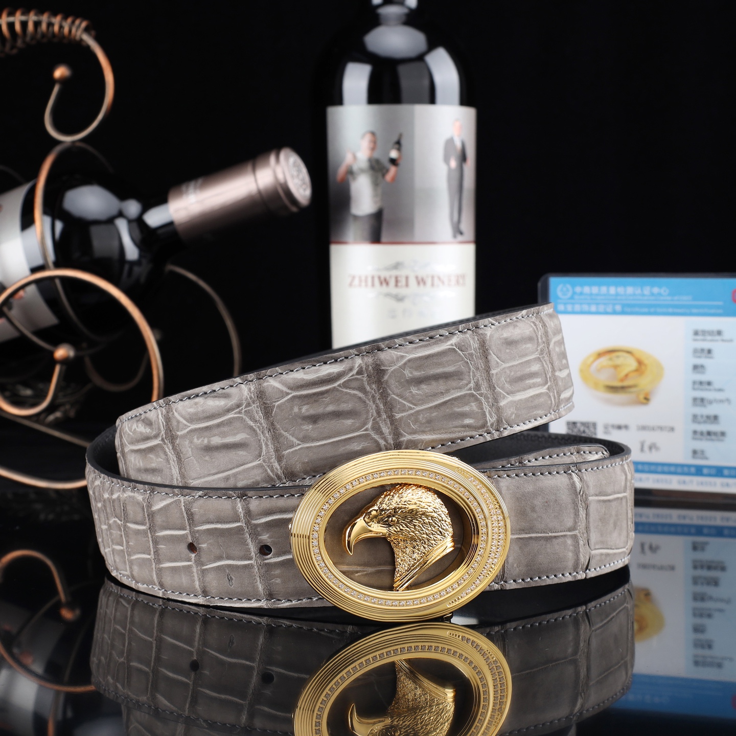 水染尼罗磨砂皮🙏A级🙏奢华高贵🎉上档次🎉鳄鱼肚皮出货🎉[胜利]转图大卖[闪电][玫瑰][闪电][玫瑰]搭配24k史蒂芬鹰头镀金扣🌹宽度:3.8cm⚡🌹长度100-125cm  P001580