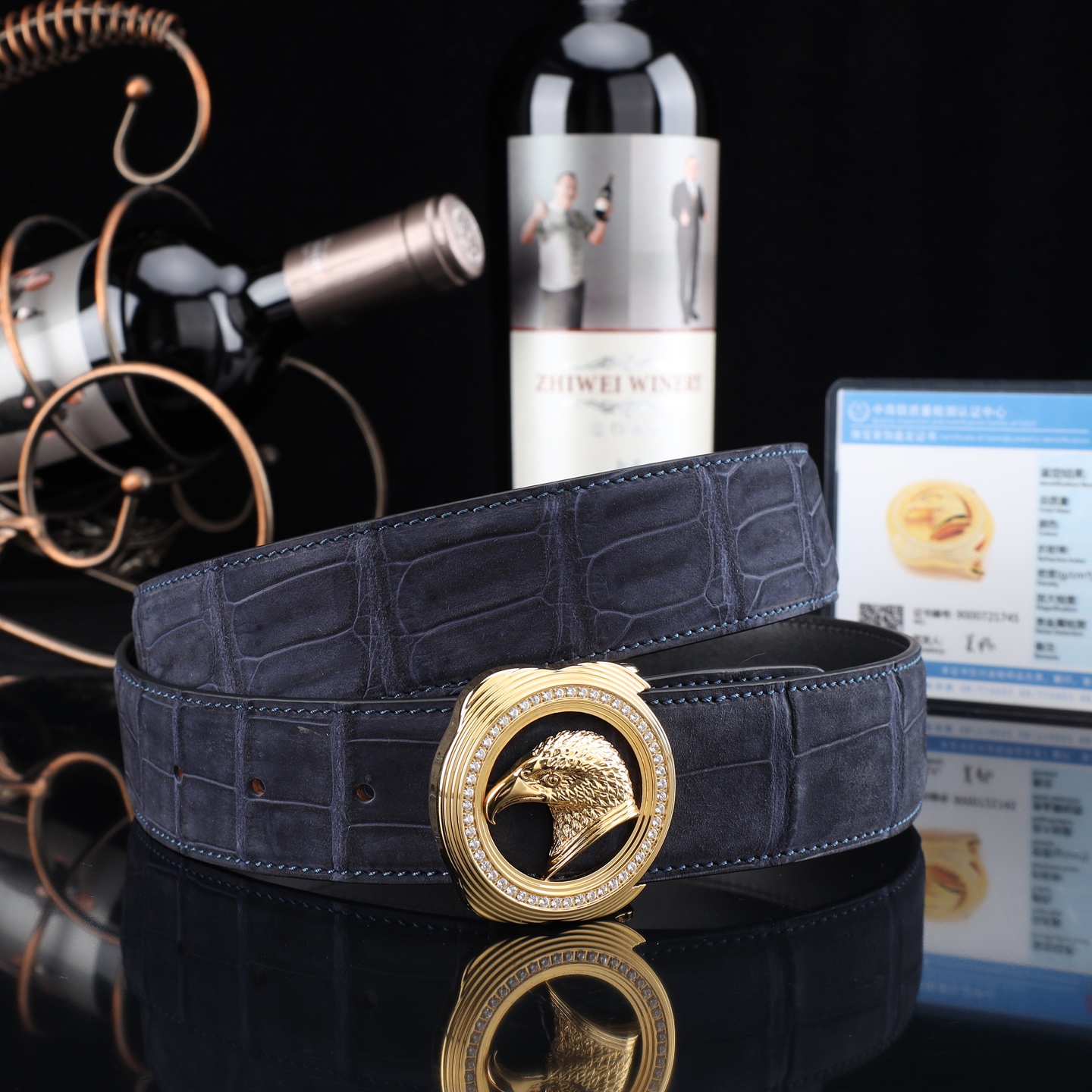 水染尼罗磨砂皮🙏A级🙏奢华高贵🎉上档次🎉鳄鱼肚皮出货🎉[胜利]转图大卖[闪电][玫瑰][闪电][玫瑰]搭配24k史蒂芬鹰头镀金扣🌹宽度:3.8cm⚡🌹长度100-125cm  P001580